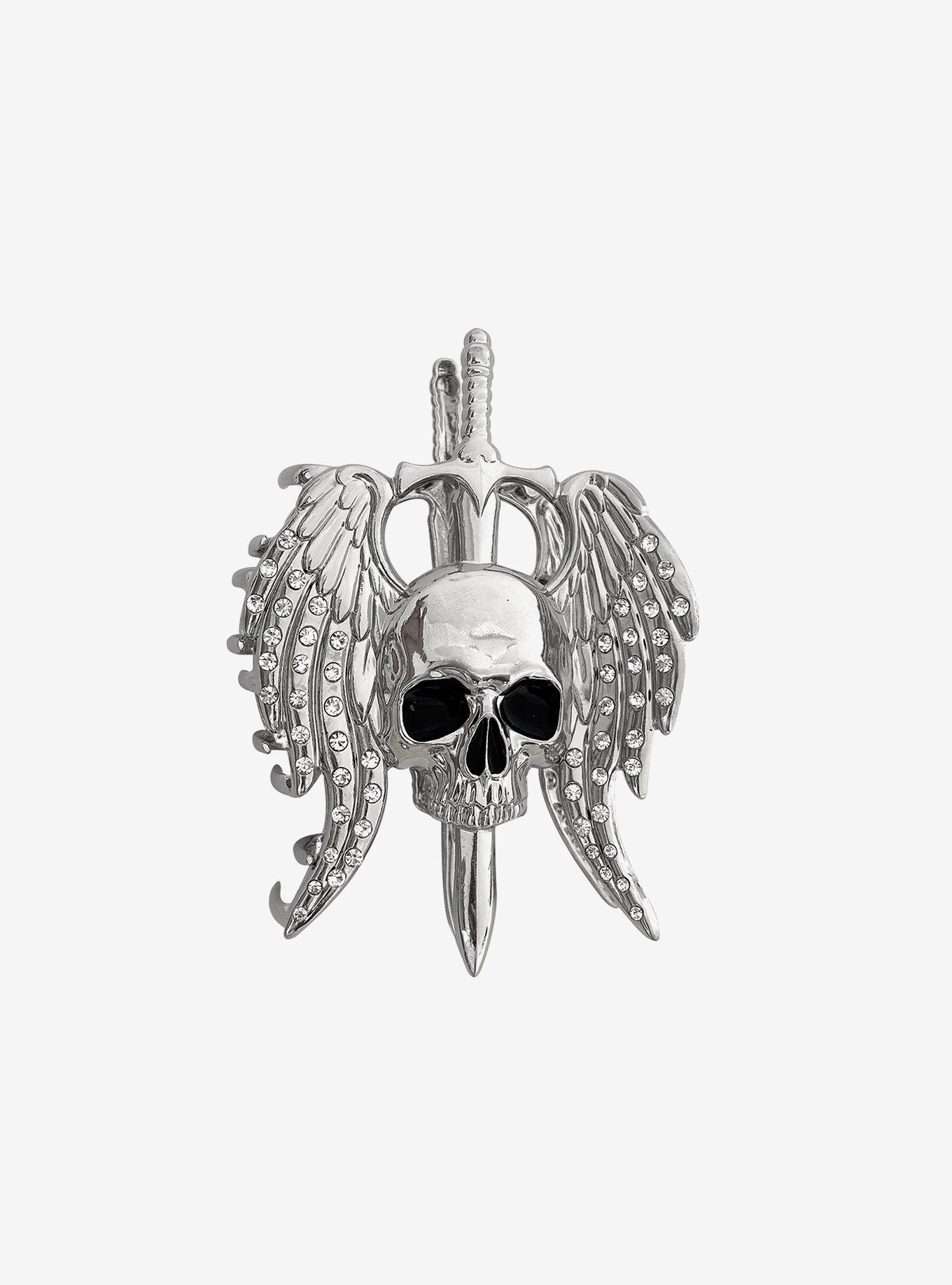 Social Collision Dagger Winged Skull Claw Hair Clip, , hi-res