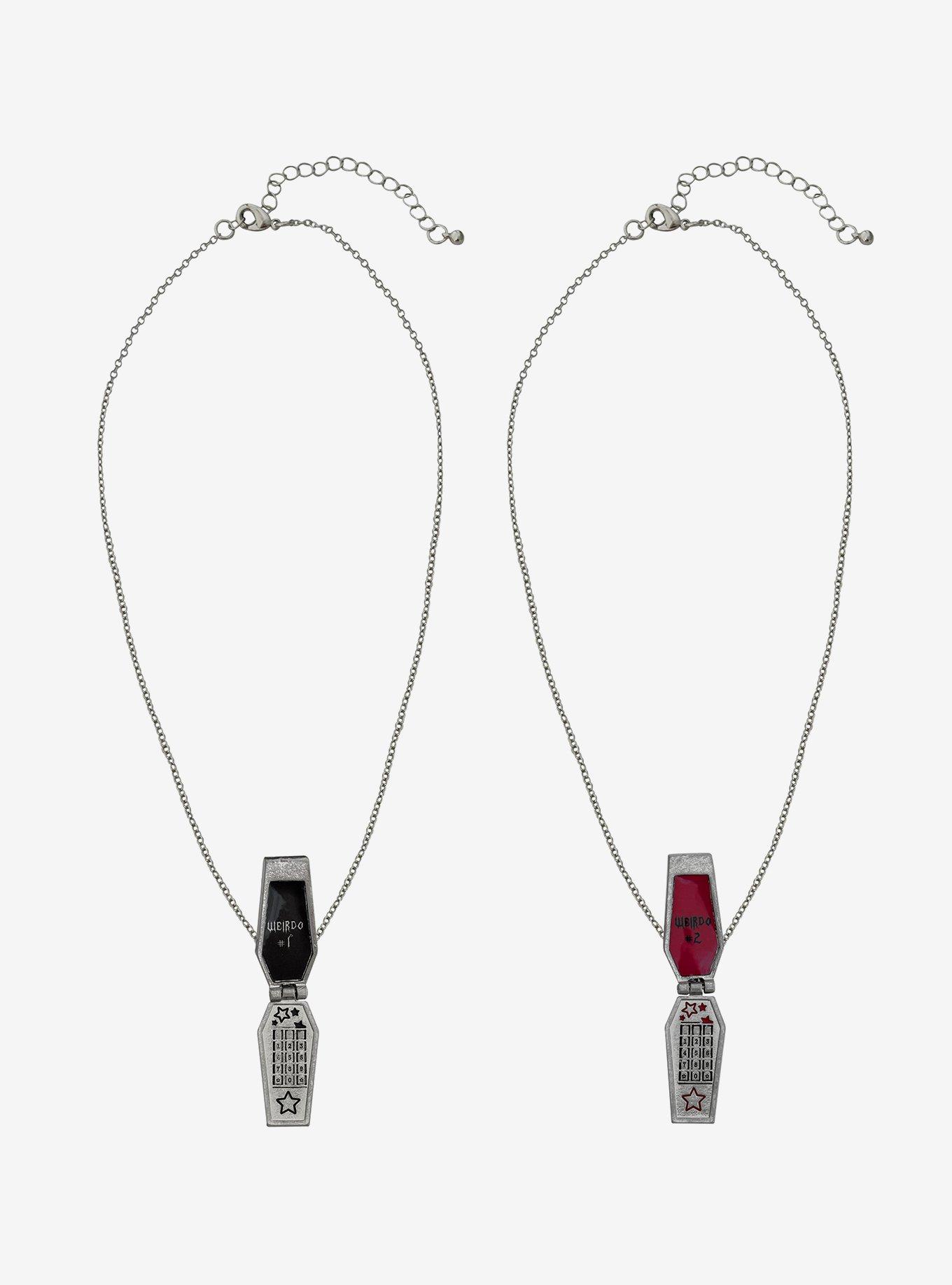 Coffin Flip Phone Best Friend Necklace Set, , alternate