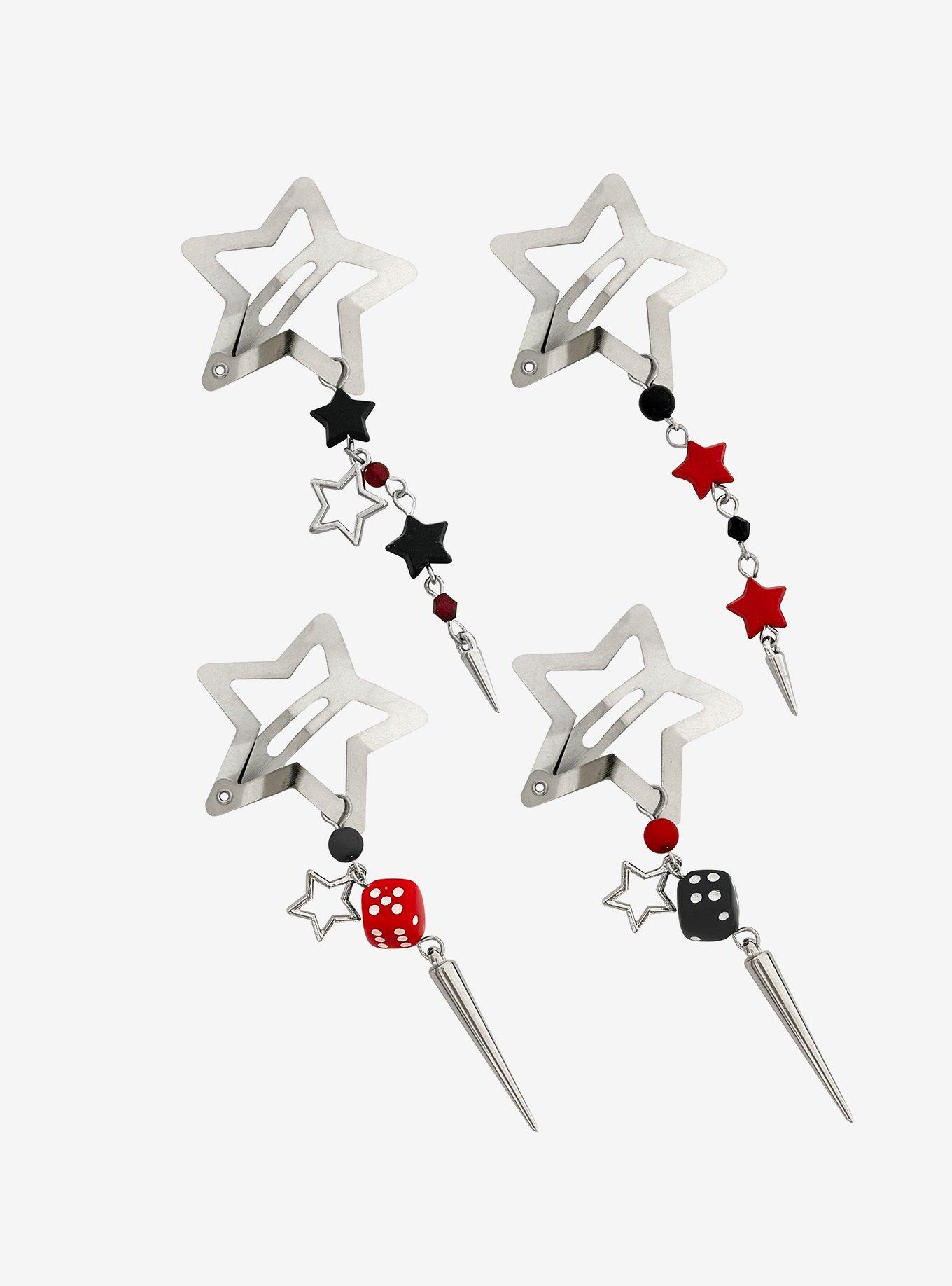 Emo Star Hair Clip Set, , hi-res