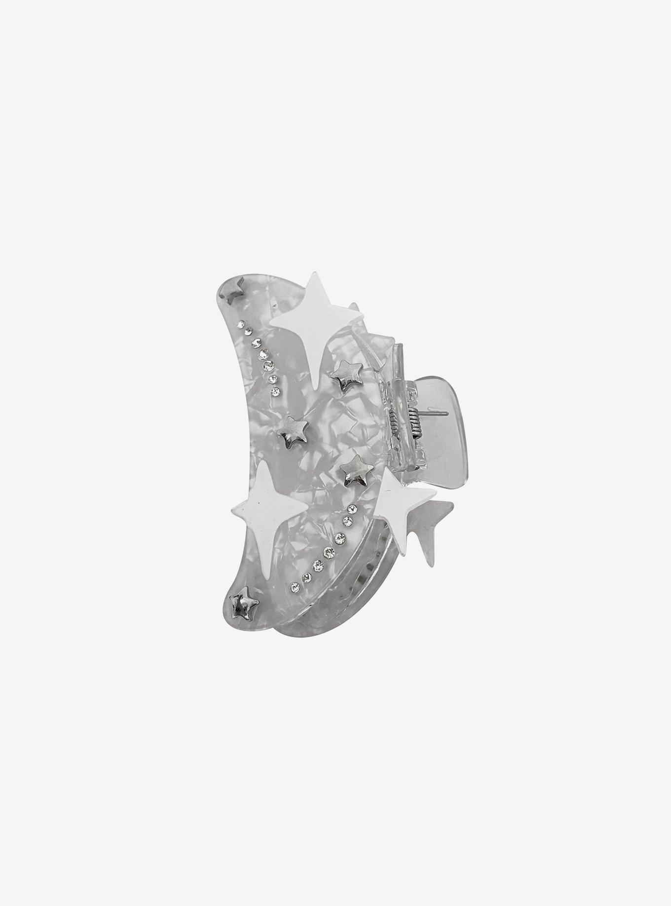 Sweet Society Silver Crescent Moon Claw Hair Clip, , hi-res