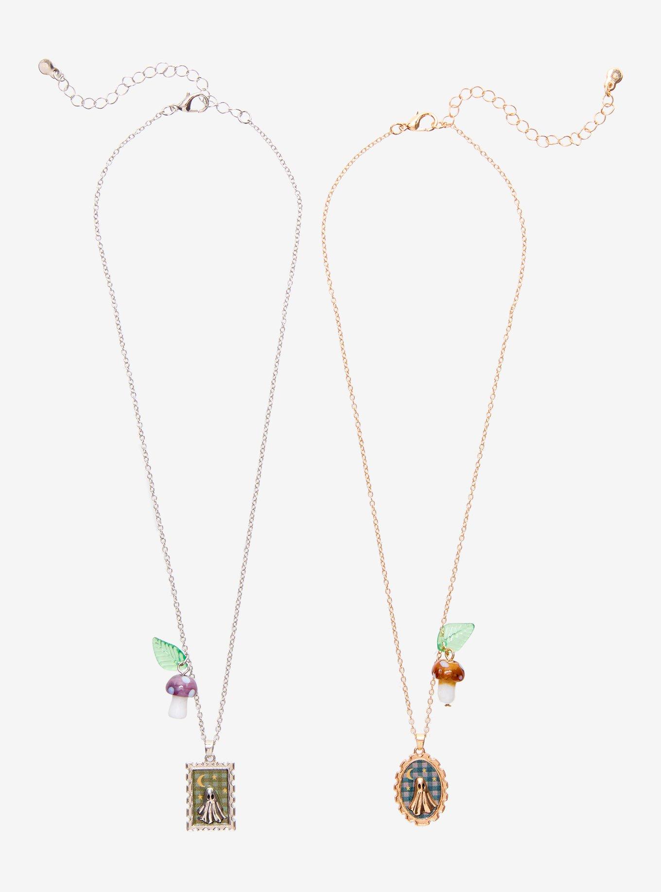 Thorn & Fable Ghost Portrait Best Friend Necklace Set, , hi-res
