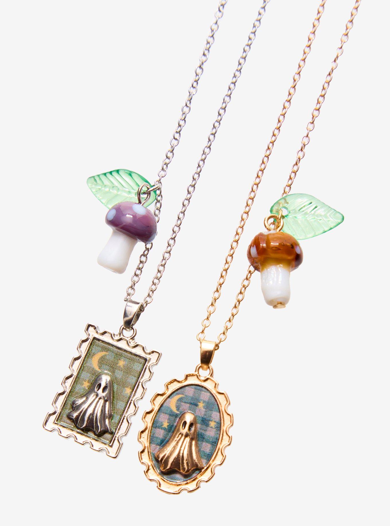 Thorn & Fable Ghost Portrait Best Friend Necklace Set, , alternate