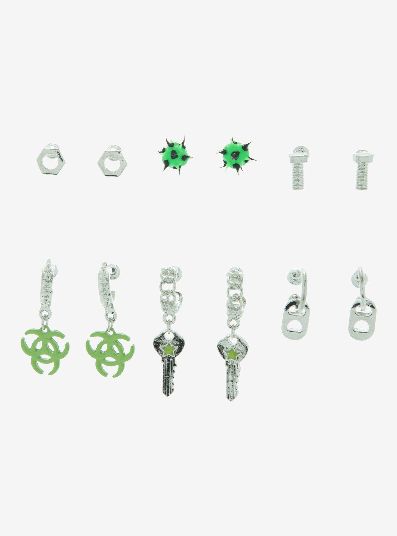 Biohazard Key Hardware Earring Set, , hi-res