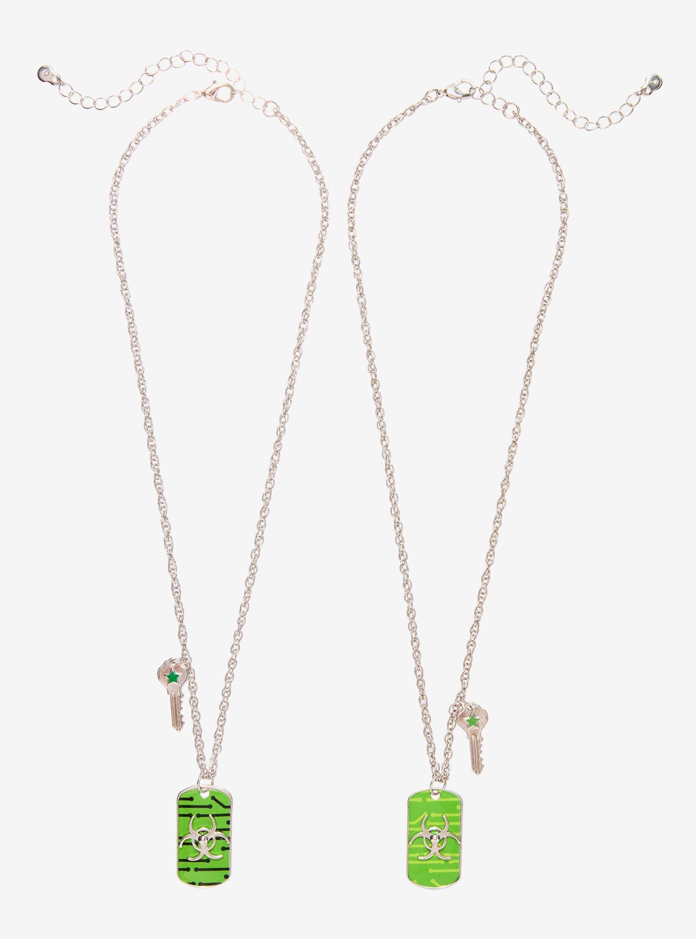 Biohazard Dog Tag Best Friend Necklace Set, , hi-res