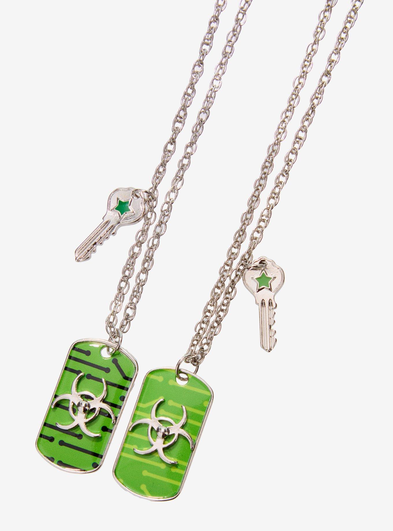 Biohazard Dog Tag Best Friend Necklace Set, , alternate