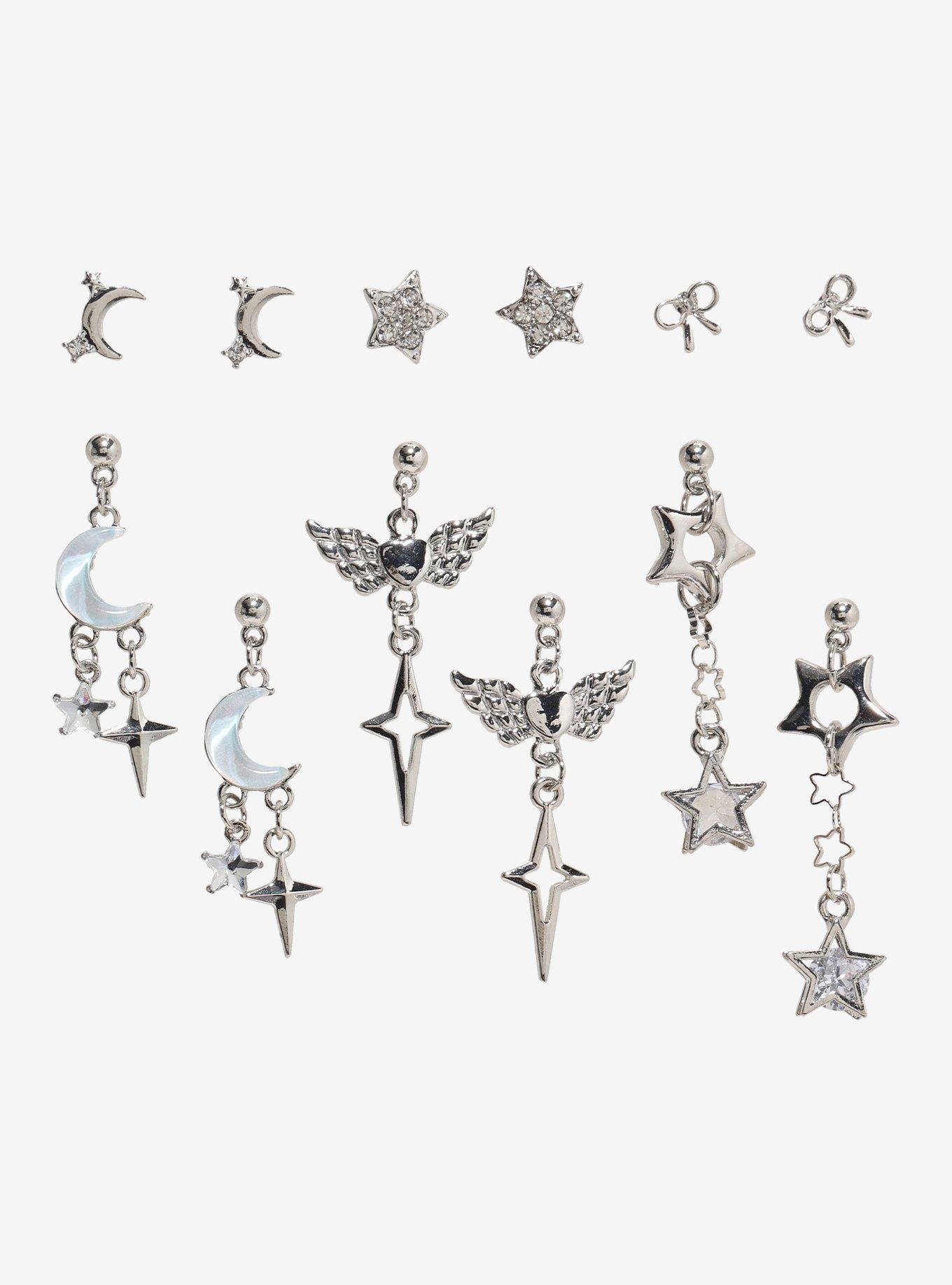 Sweet Society Winged Heart Celestial Earring Set, , hi-res