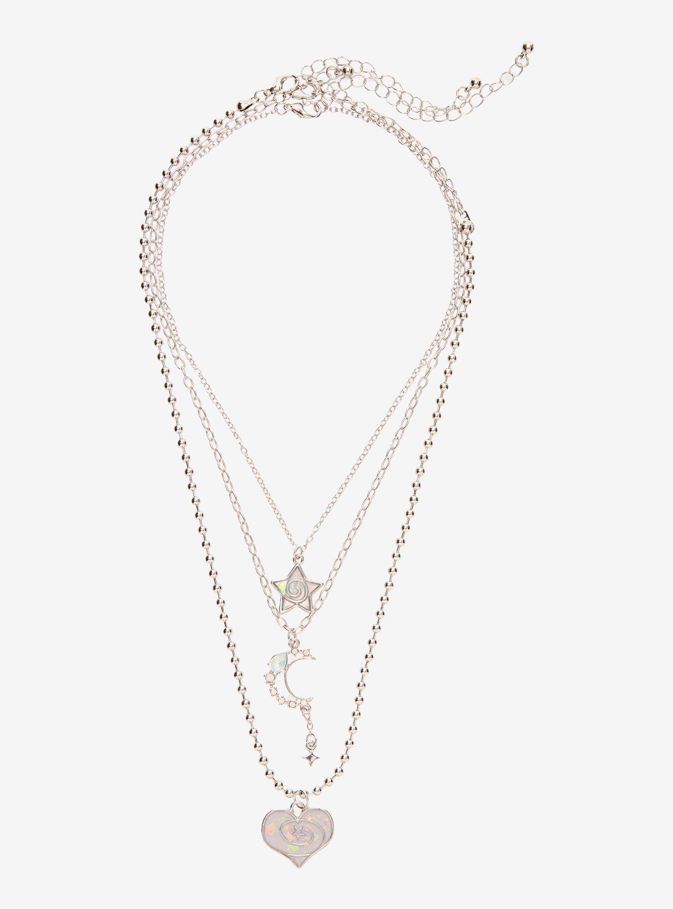 Sweet Society Iridescent Celestial Heart Necklace Set, , hi-res
