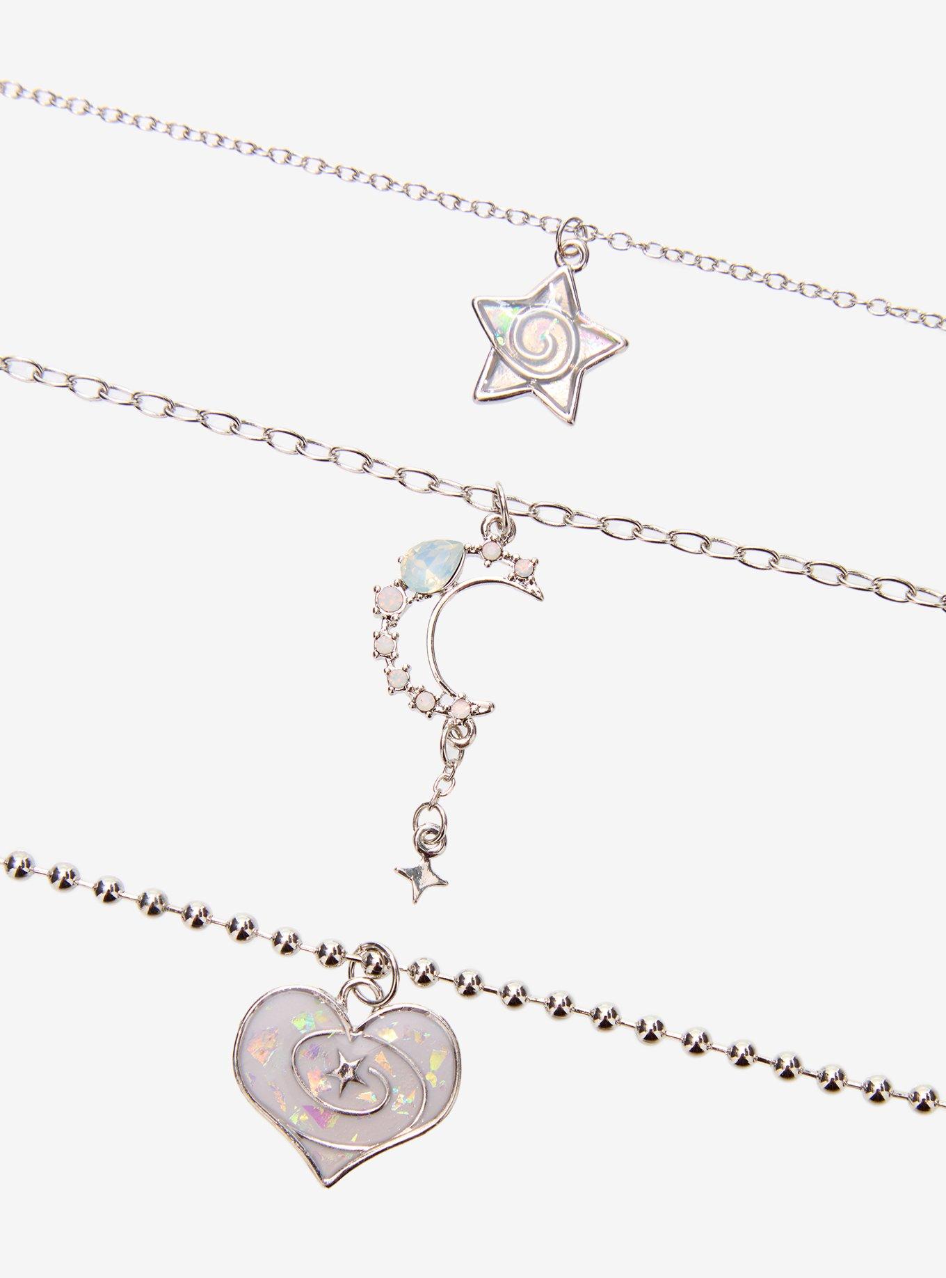 Sweet Society Iridescent Celestial Heart Necklace Set, , alternate