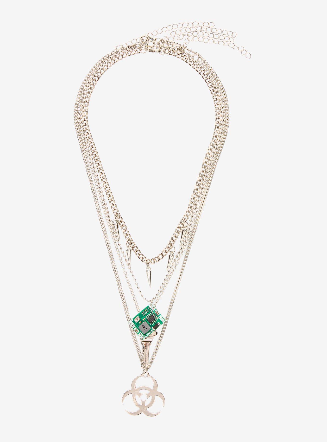 Biohazard Circuit Board Necklace Set, , hi-res