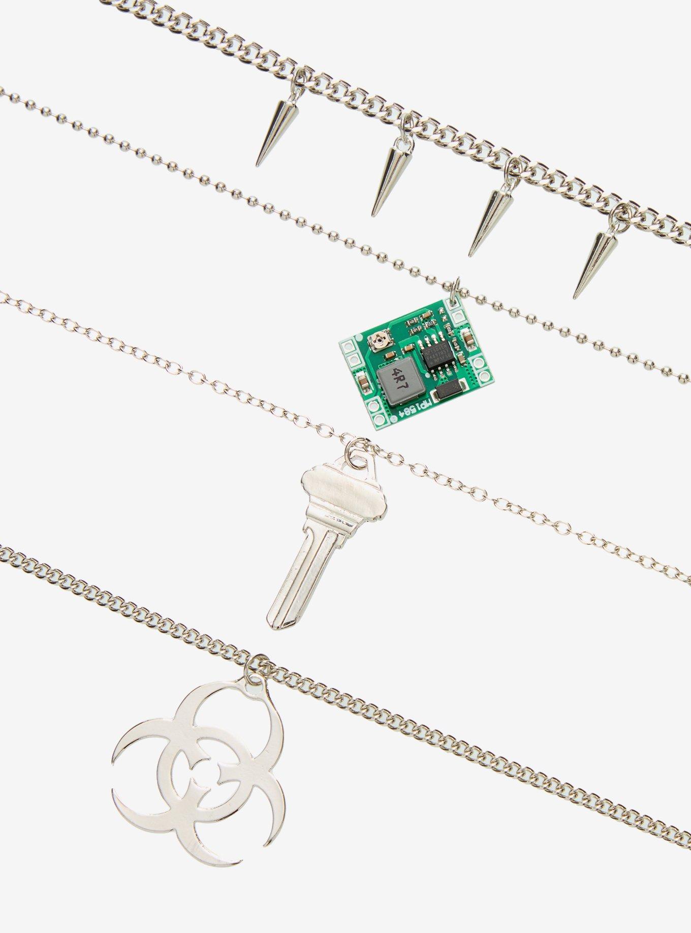 Biohazard Circuit Board Necklace Set, , alternate