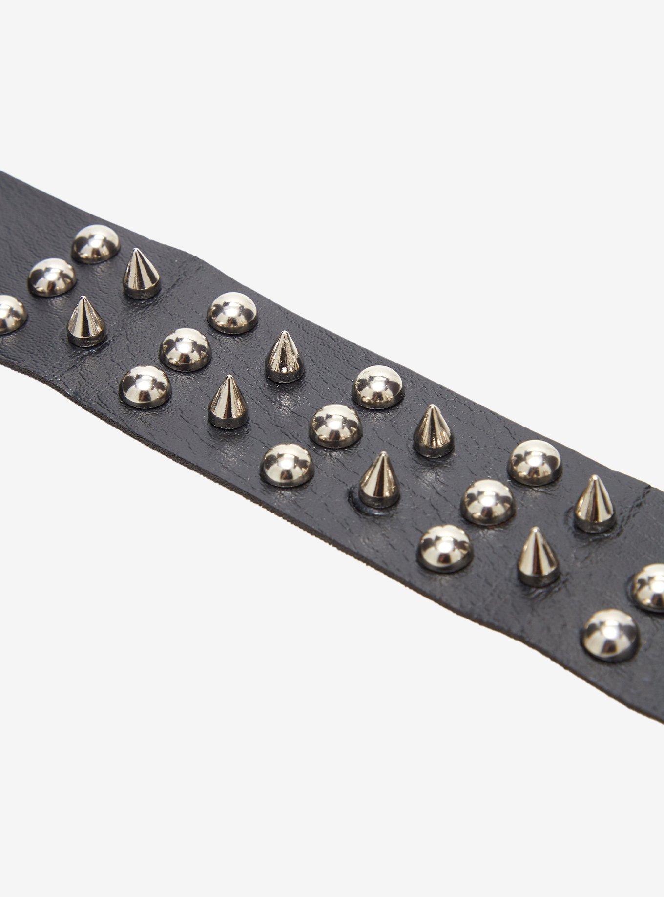 Social Collision Spikes & Studs Cuff Bracelet, , alternate