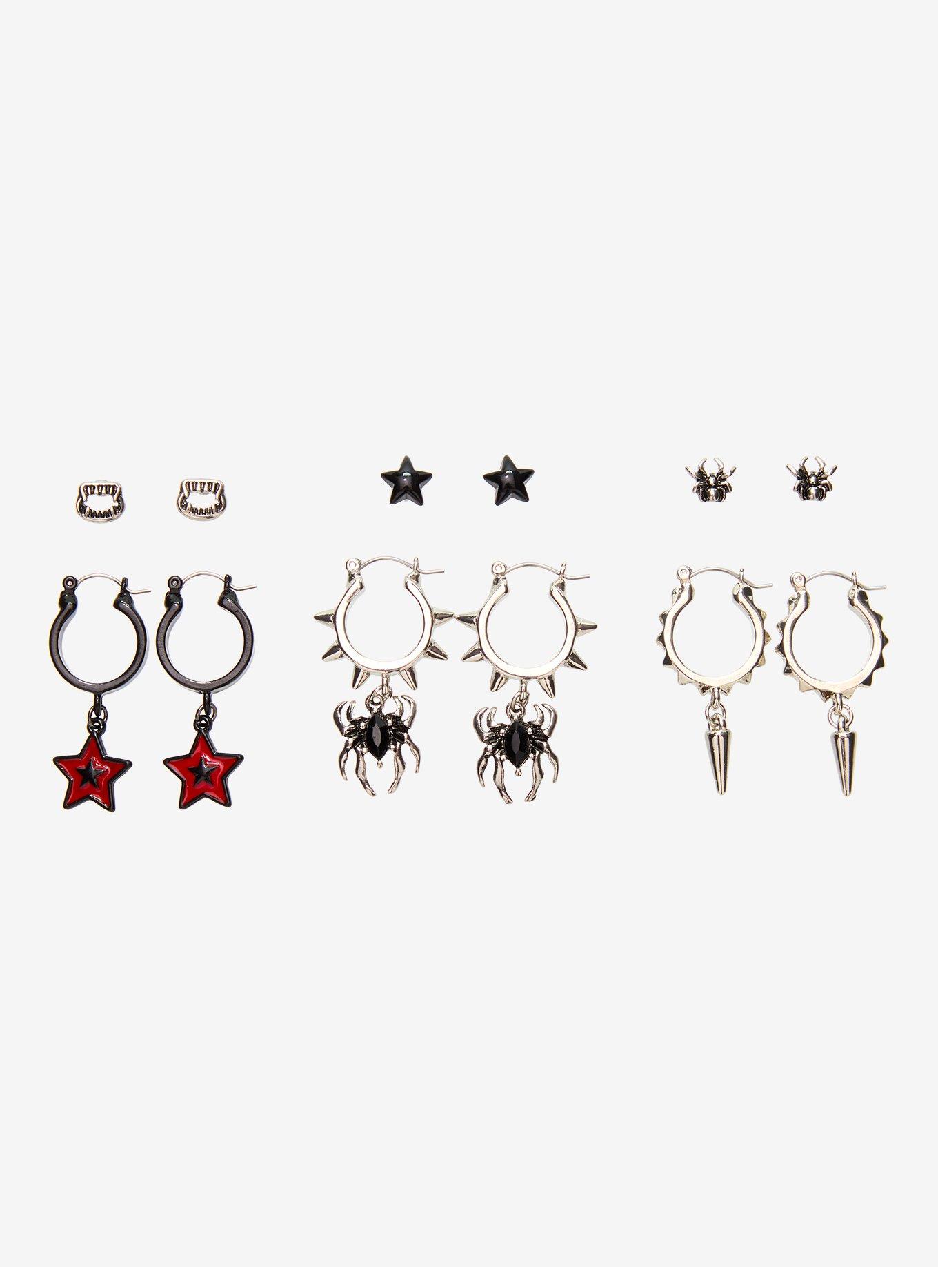 Spider Star Spike Earring Set, , hi-res