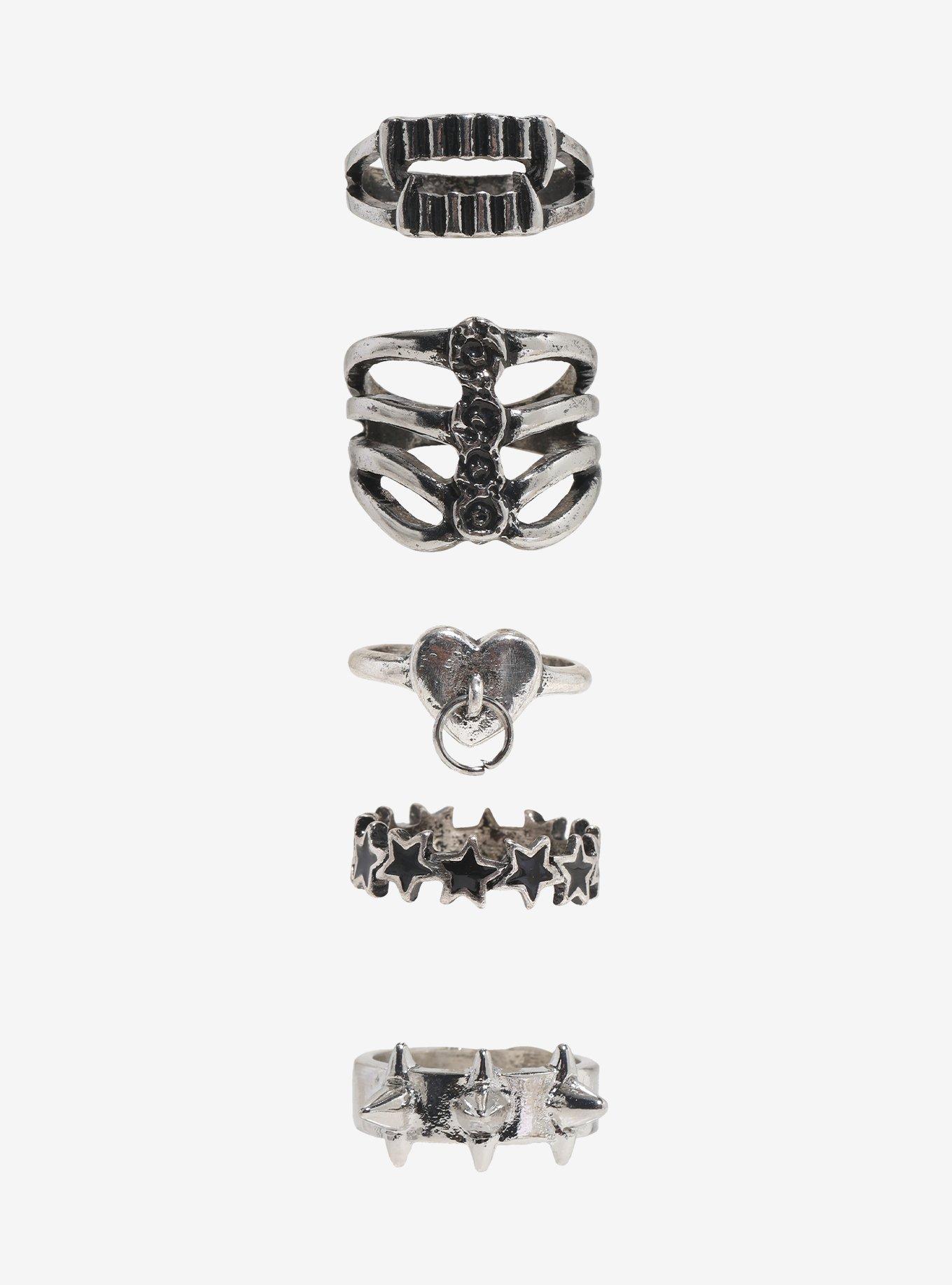 Vampire Rib Cage Star Ring Set, , hi-res