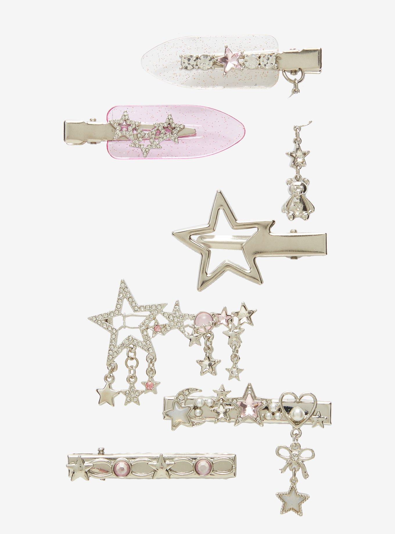 Sweet Society Rhinestone Star Mismatch Hair Clip Set, , hi-res