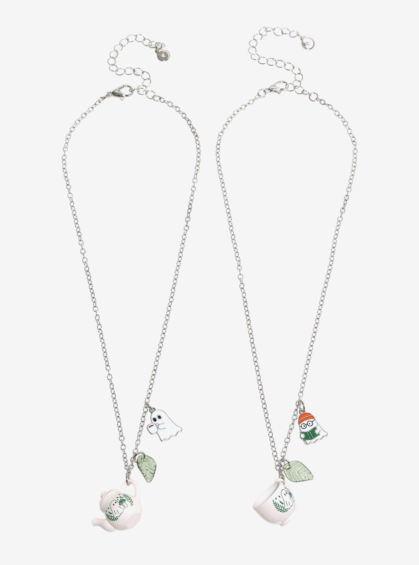 Thorn & Fable Ghost Teacup Best Friend Necklace Set, , hi-res