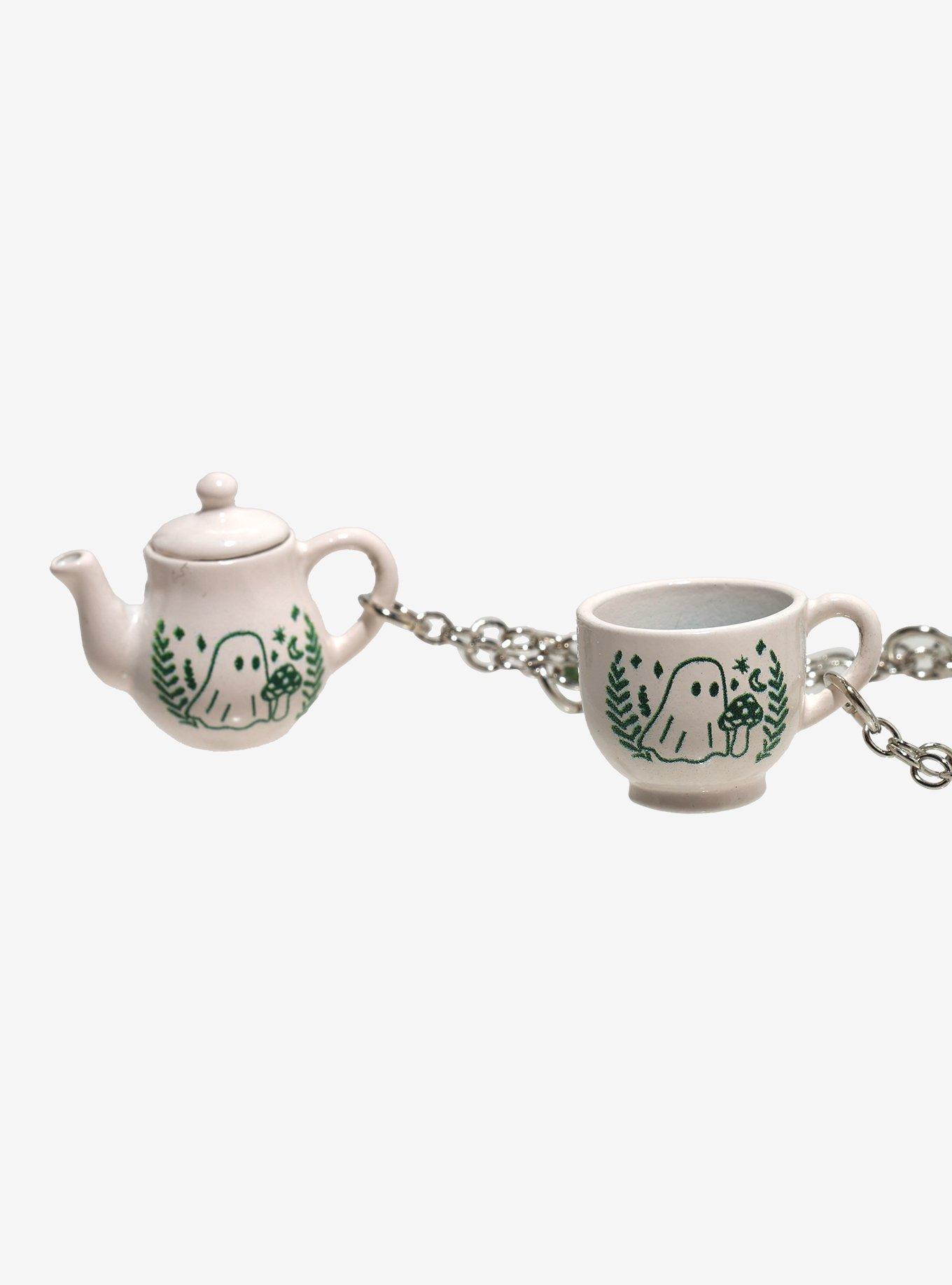 Thorn & Fable Ghost Teacup Best Friend Necklace Set, , alternate