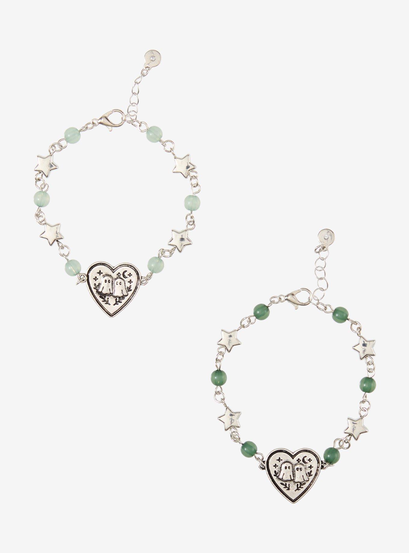 Thorn & Fable Ghost Heart Best Friend Bracelet Set, , hi-res