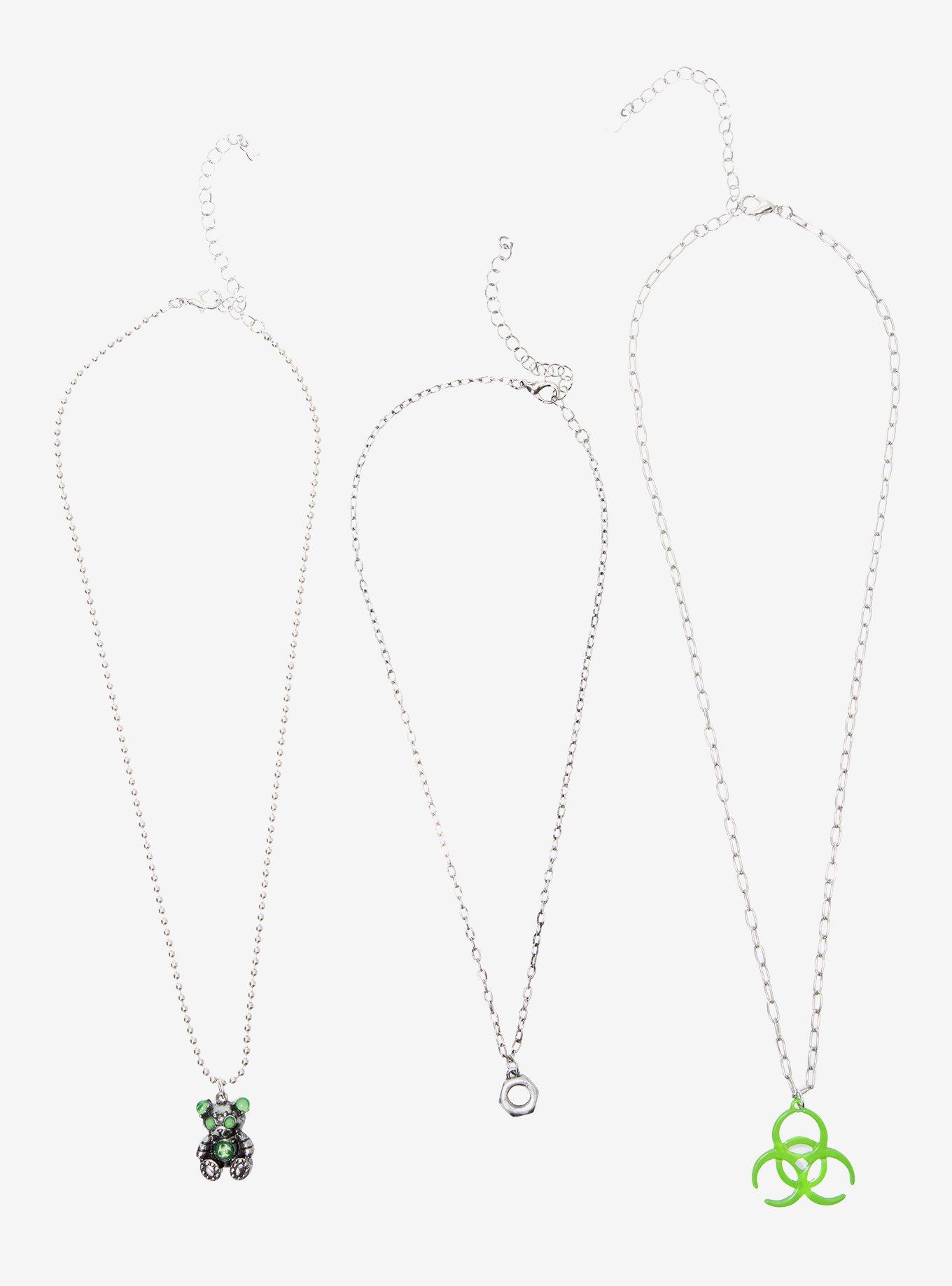 Biohazard Bear Bolt Necklace Set, , hi-res