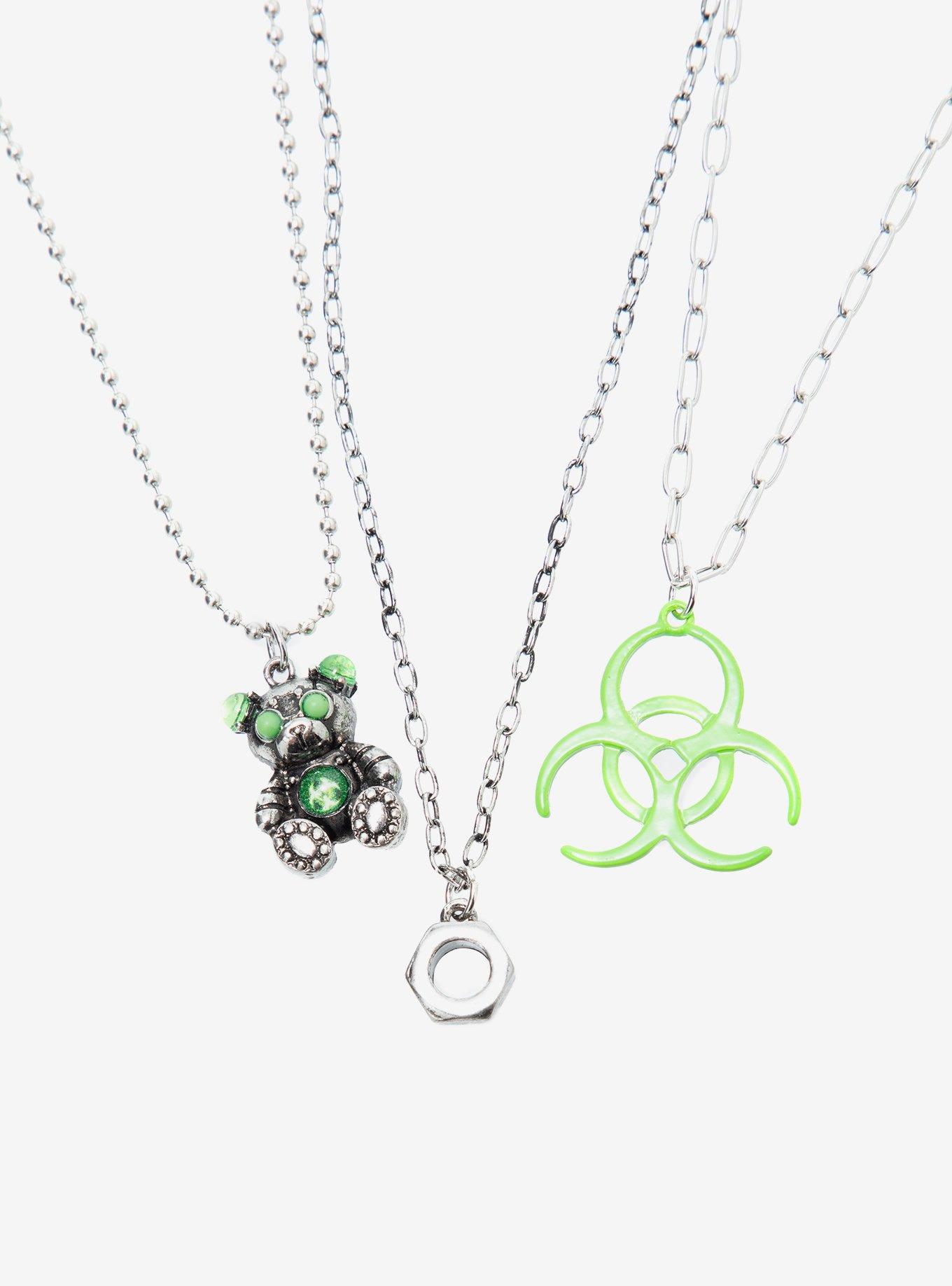 Biohazard Bear Bolt Necklace Set, , alternate - view 3