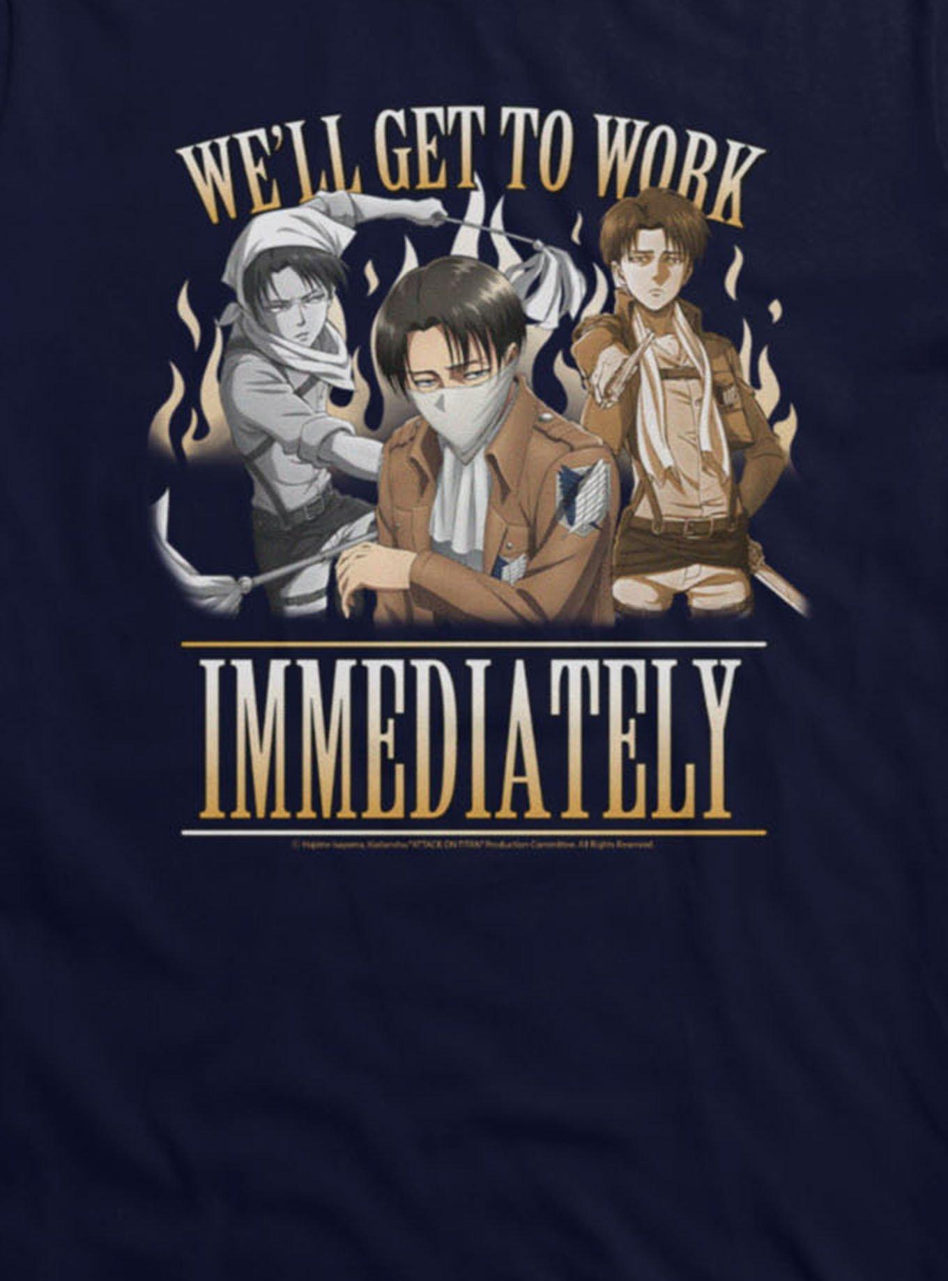 Attack On Titan Get To Work Levi Girls T-Shirt, , hi-res