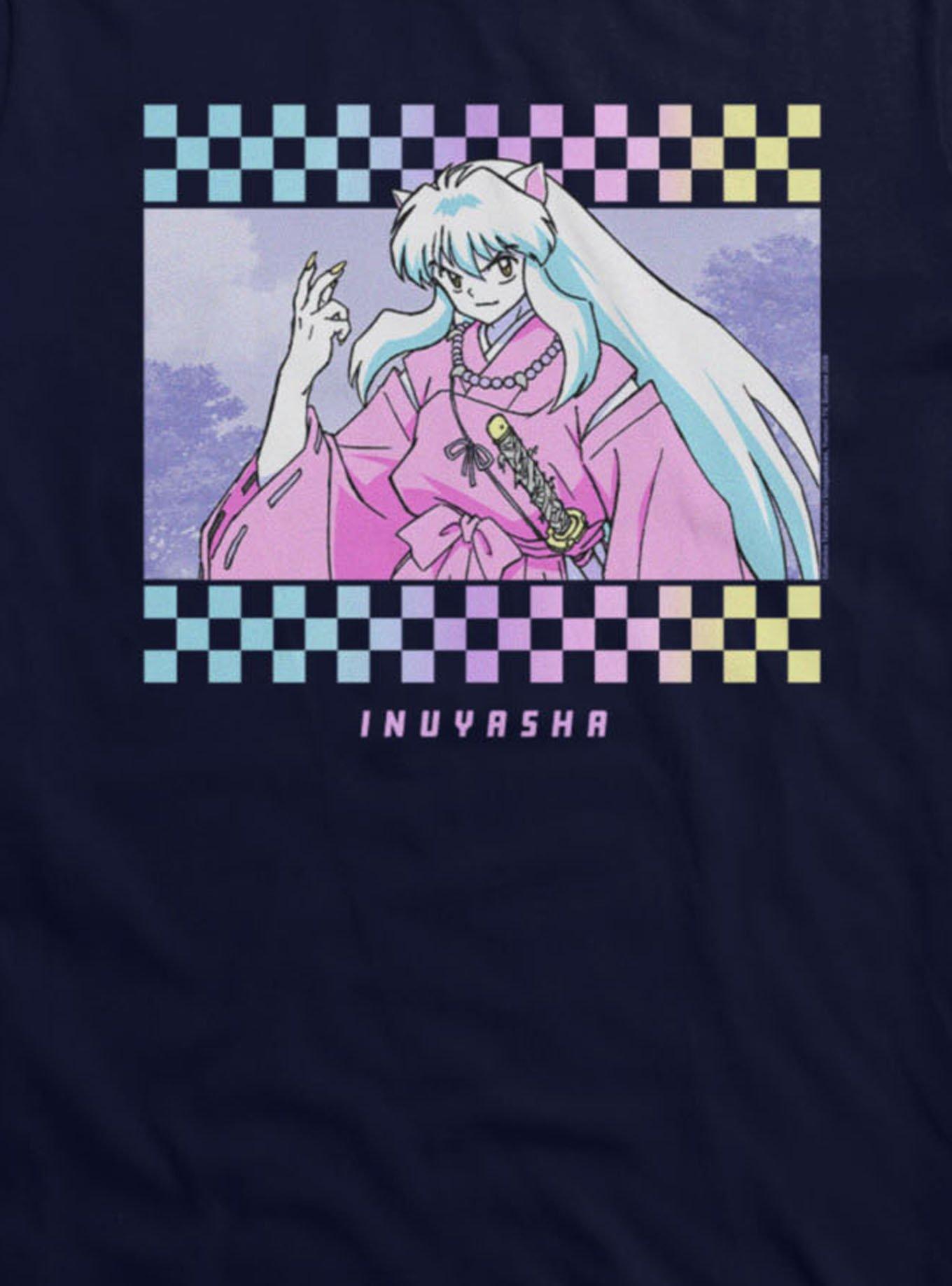 InuYasha Checkered Portrait Girls T-Shirt, , hi-res