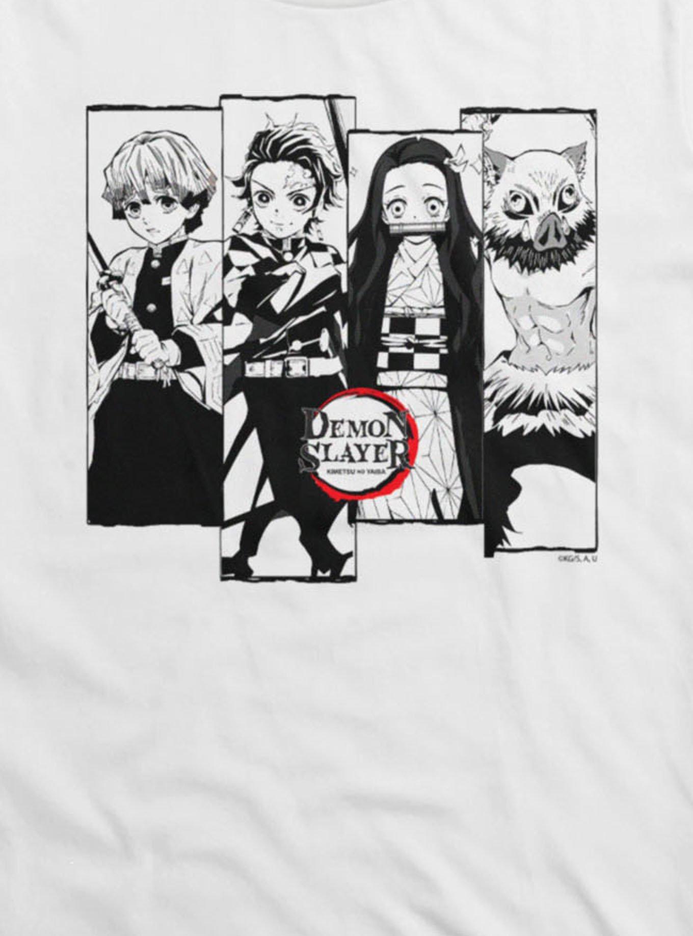 Demon Slayer Black And White Panels T-Shirt, , hi-res