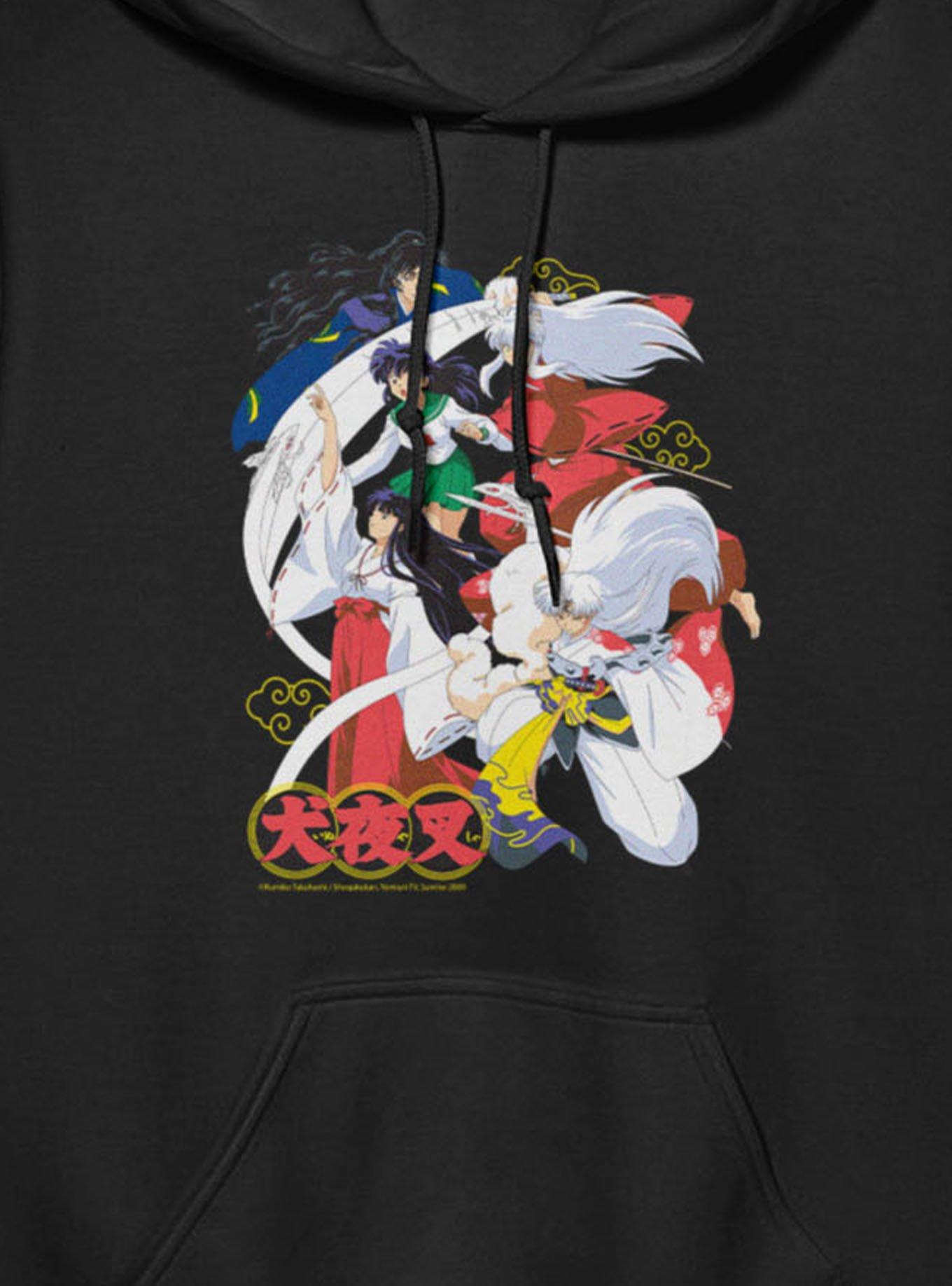 InuYasha Kagome Demon Dogs Collage Hoodie, BLACK, alternate