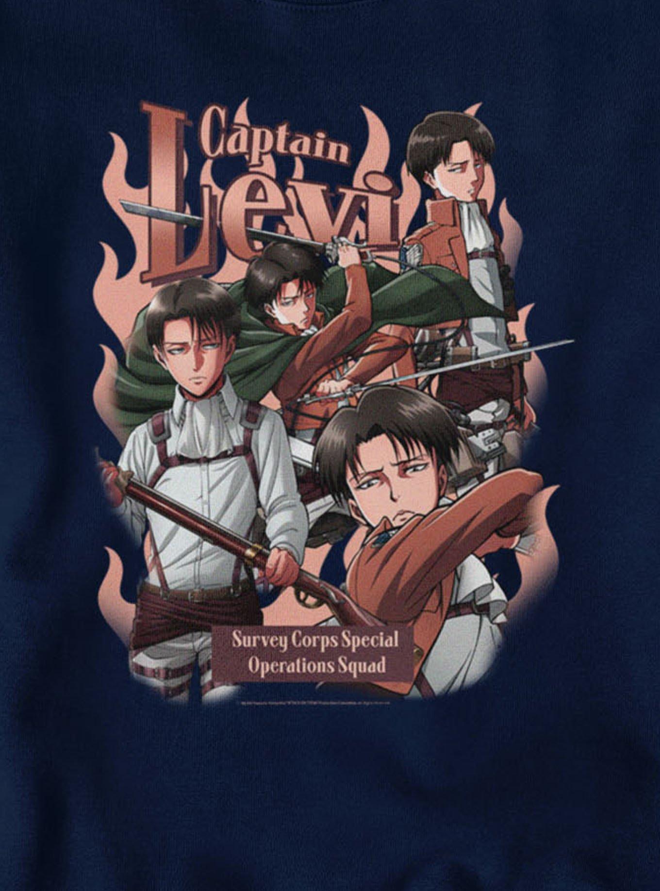 Attack On Titan Captain Levi Survey Corps Sweatshirt, NAVY, alternate