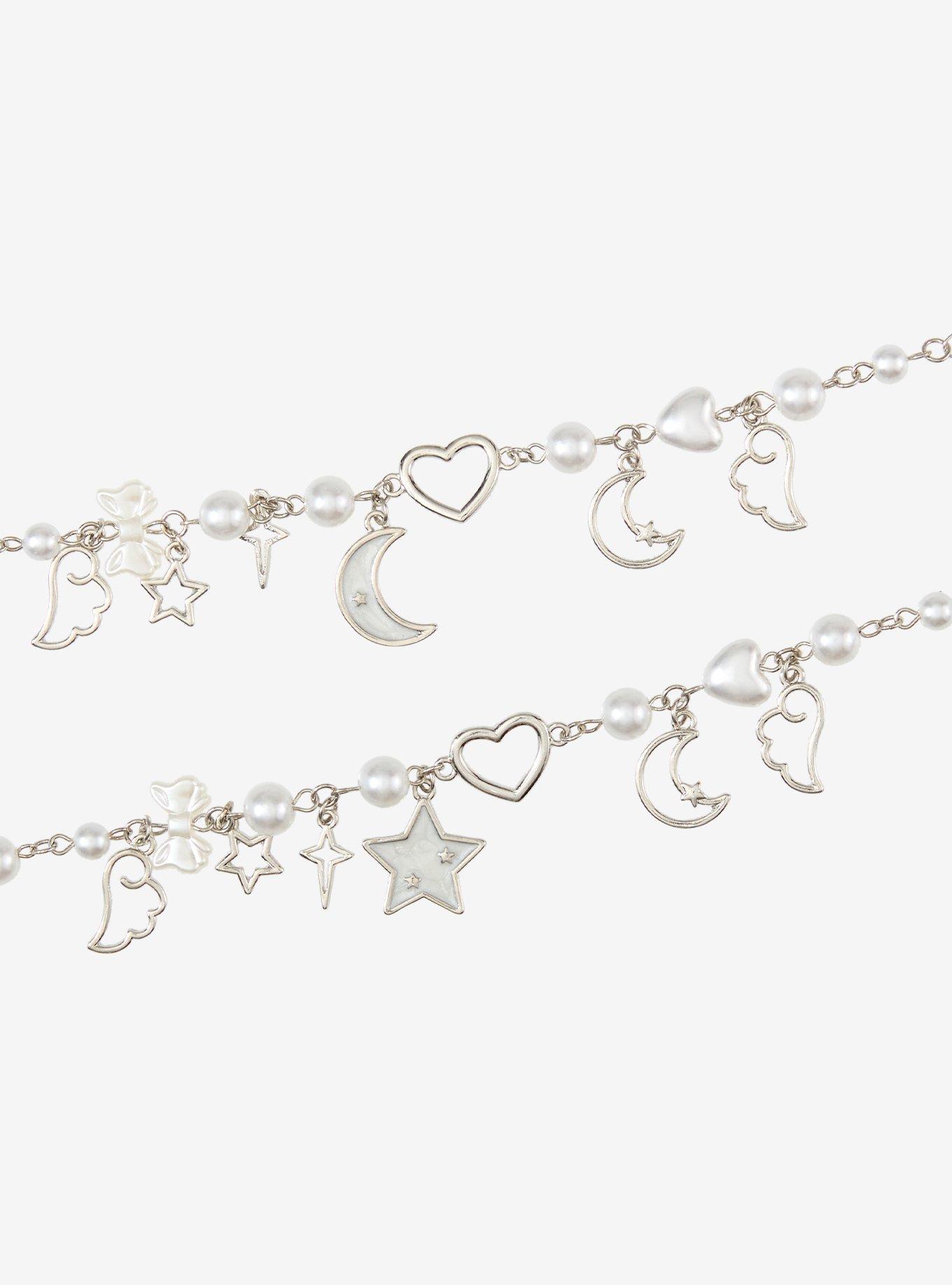 Sweet Society Celestial Pearl Best Friend Chain Bracelet Set, , alternate
