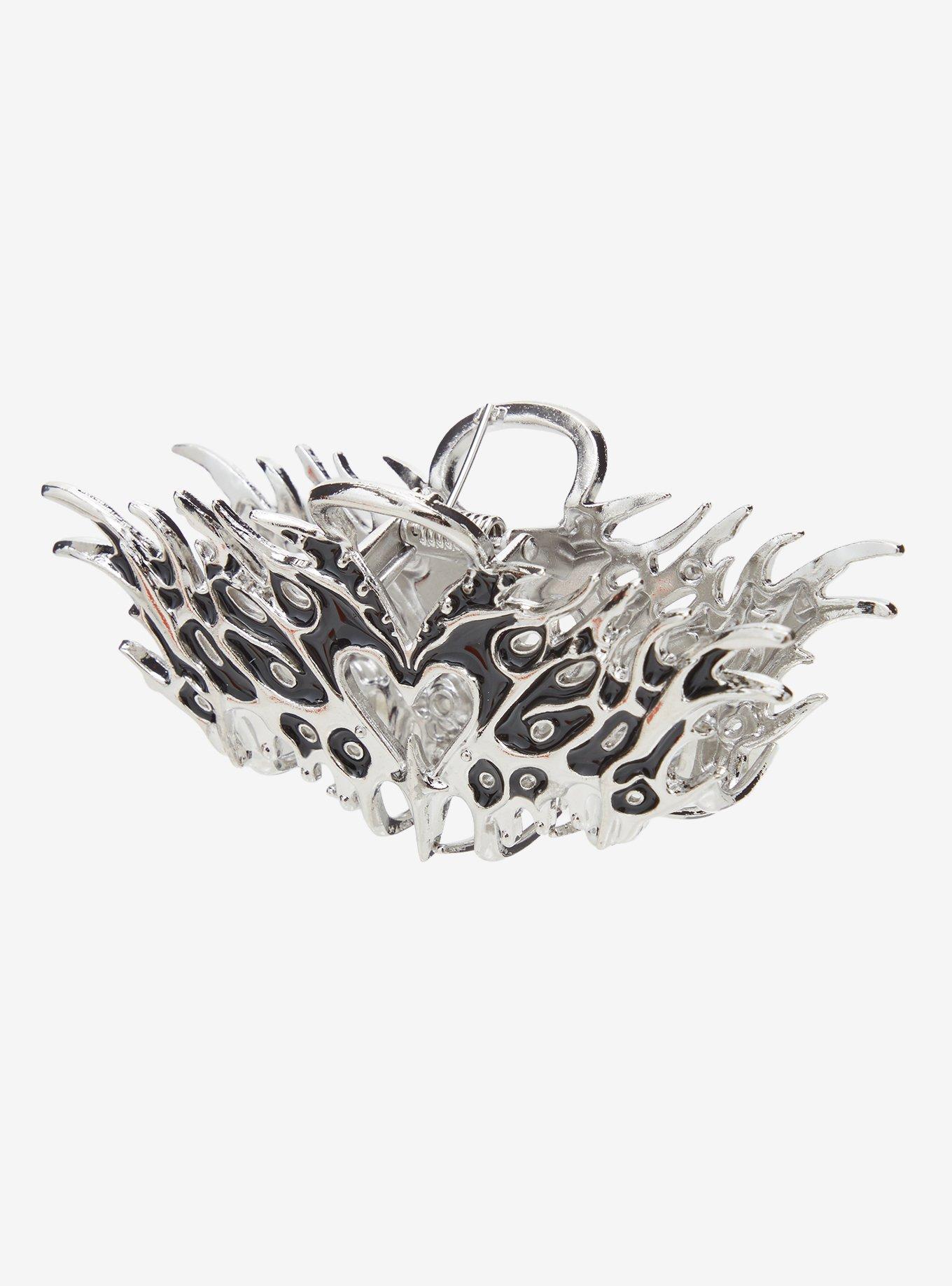 Social Collision Cyber Flame Heart Claw Hair Clip, , alternate - view 3