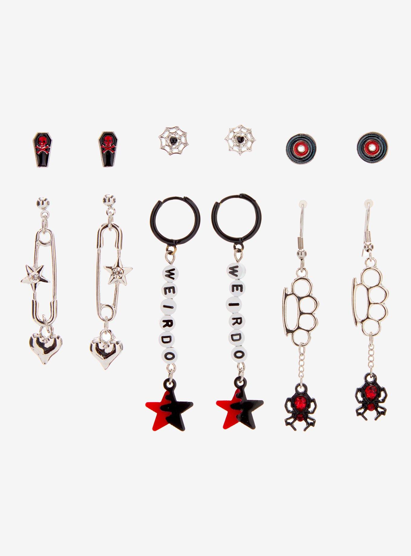 Emo Icons Earring Set, , hi-res