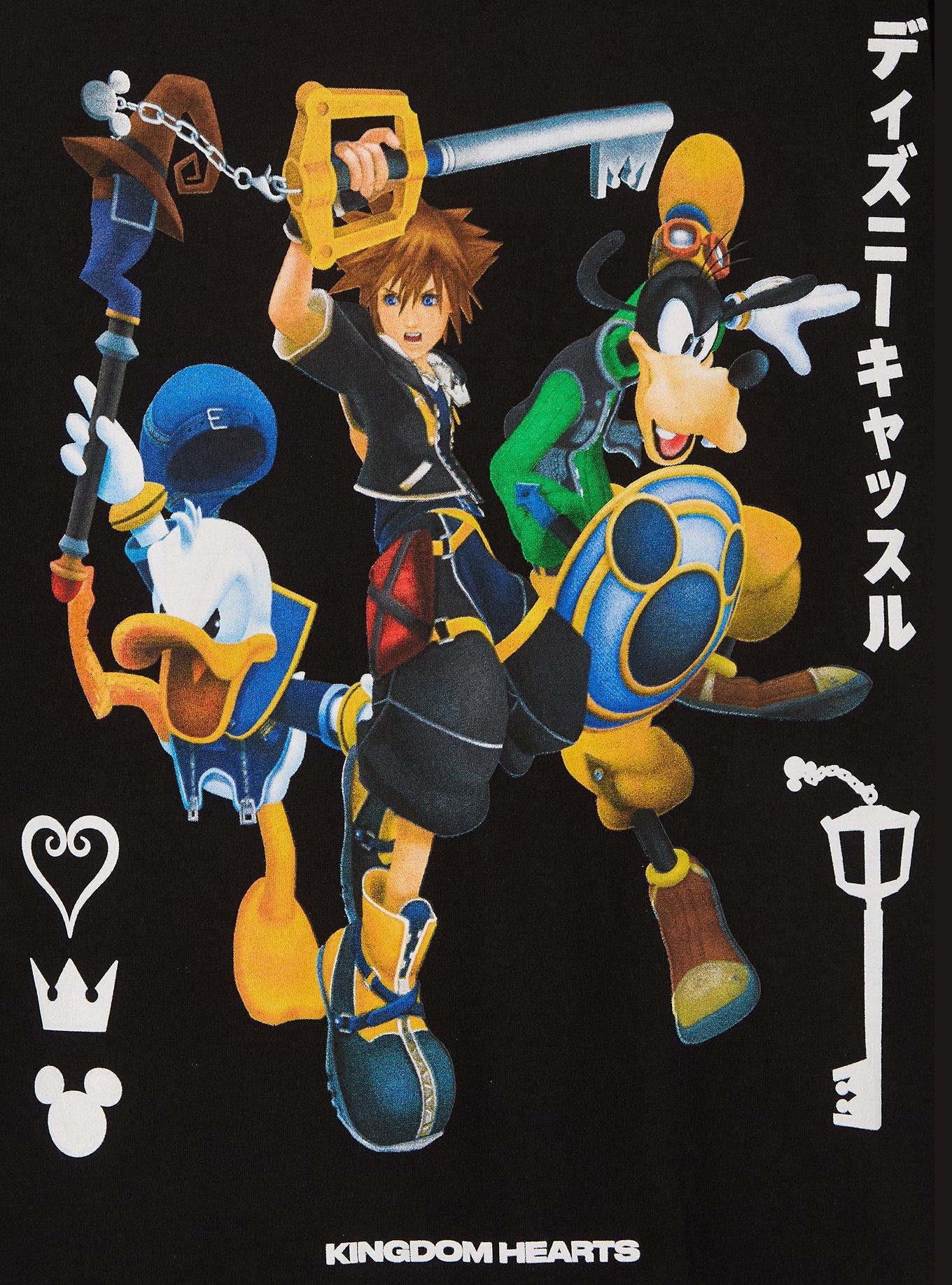 Disney Kingdom Hearts Sora Group Portrait T-Shirt - BoxLunch Exclusive, BLACK, alternate - view 3