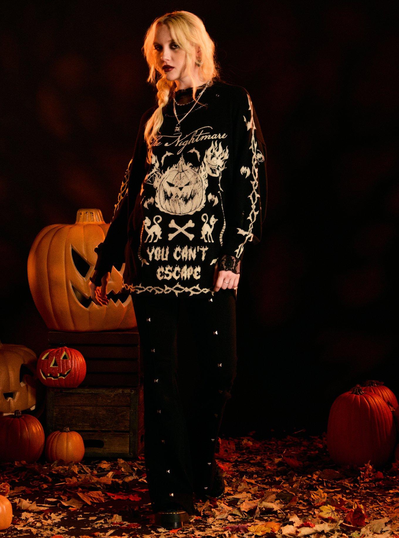 Her Universe The Nightmare Before Christmas Pumpkin King Girls Oversized Sweater, MULTI, alternate - view 3