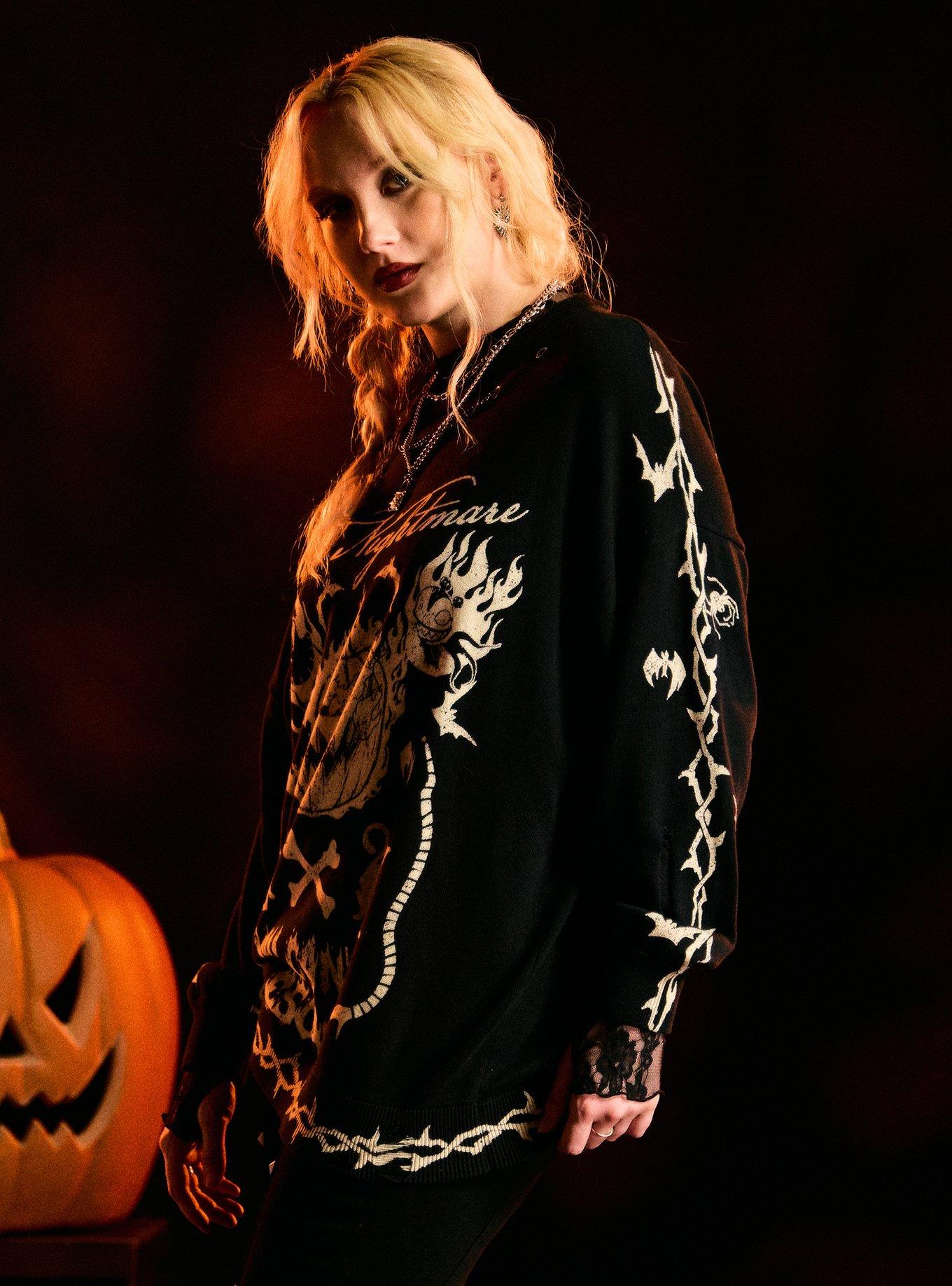 Her Universe The Nightmare Before Christmas Pumpkin King Girls Oversized Sweater, MULTI, alternate - view 5