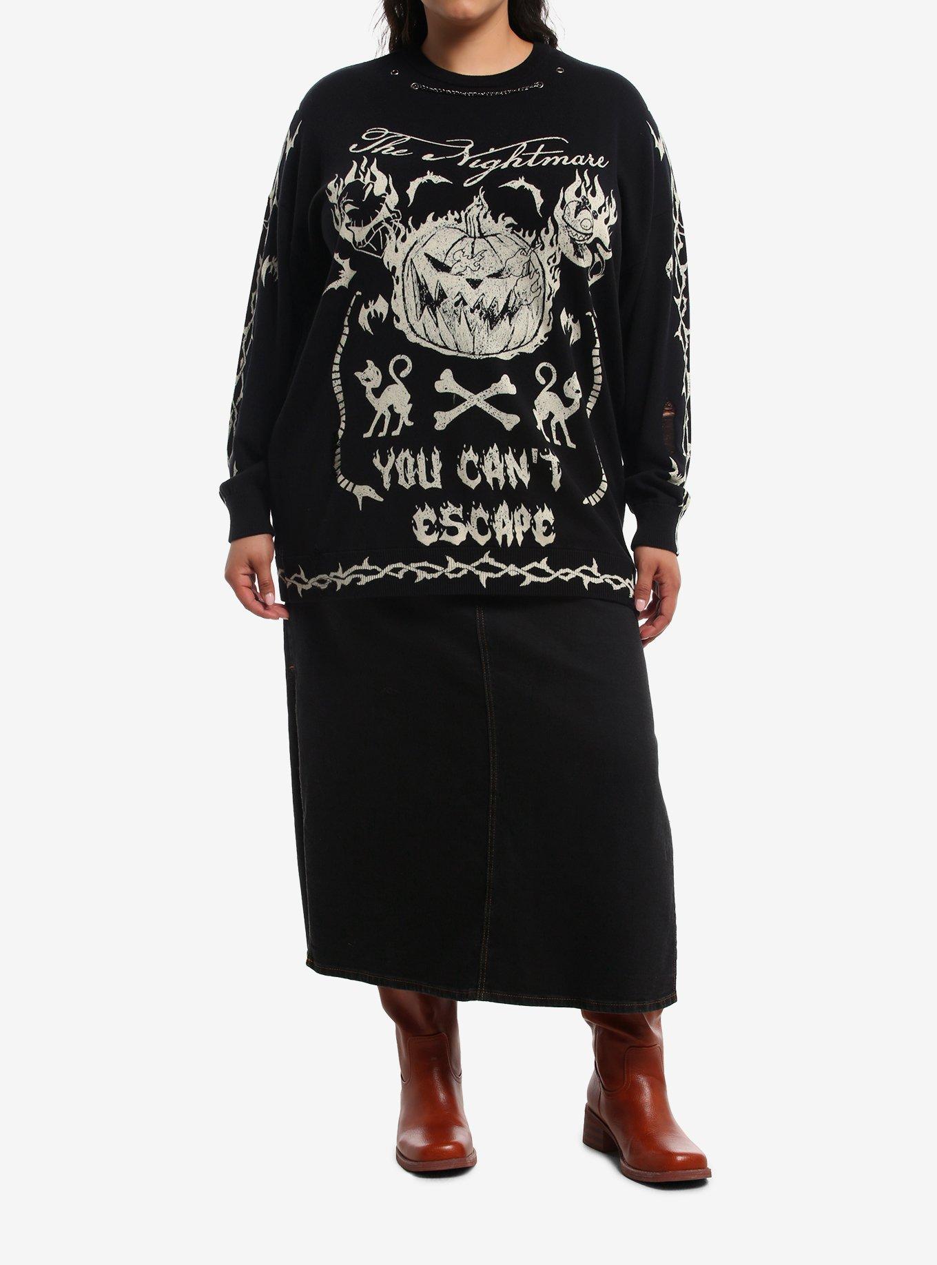 Her Universe The Nightmare Before Christmas Pumpkin King Girls Oversized Sweater Plus Size, MULTI, alternate - view 3