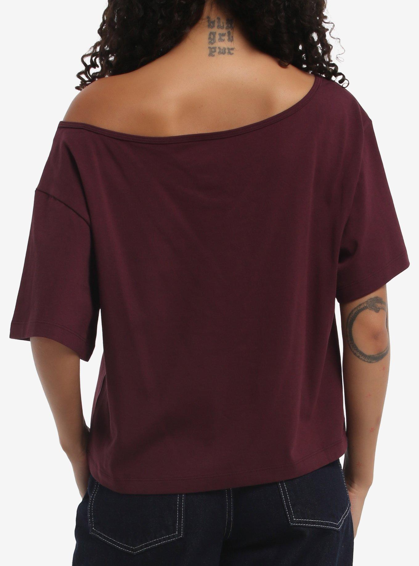 Panic! At The Disco Fever Can't Sweat Out Girls Off-Shoulder T-Shirt, BURGUNDY, alternate - view 3