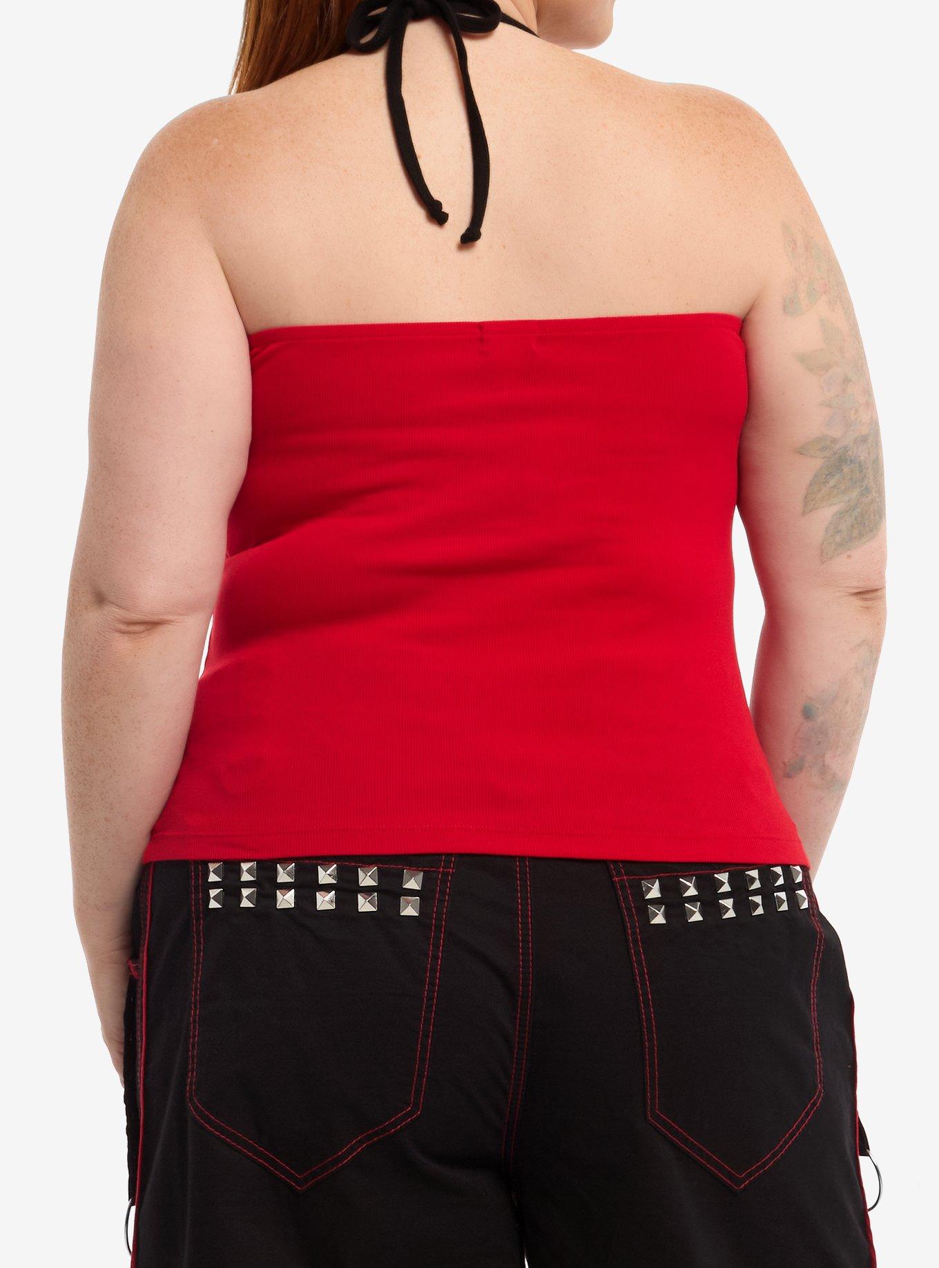 Social Collision Wing Heart Girls Halter Top Plus Size, MULTI, alternate
