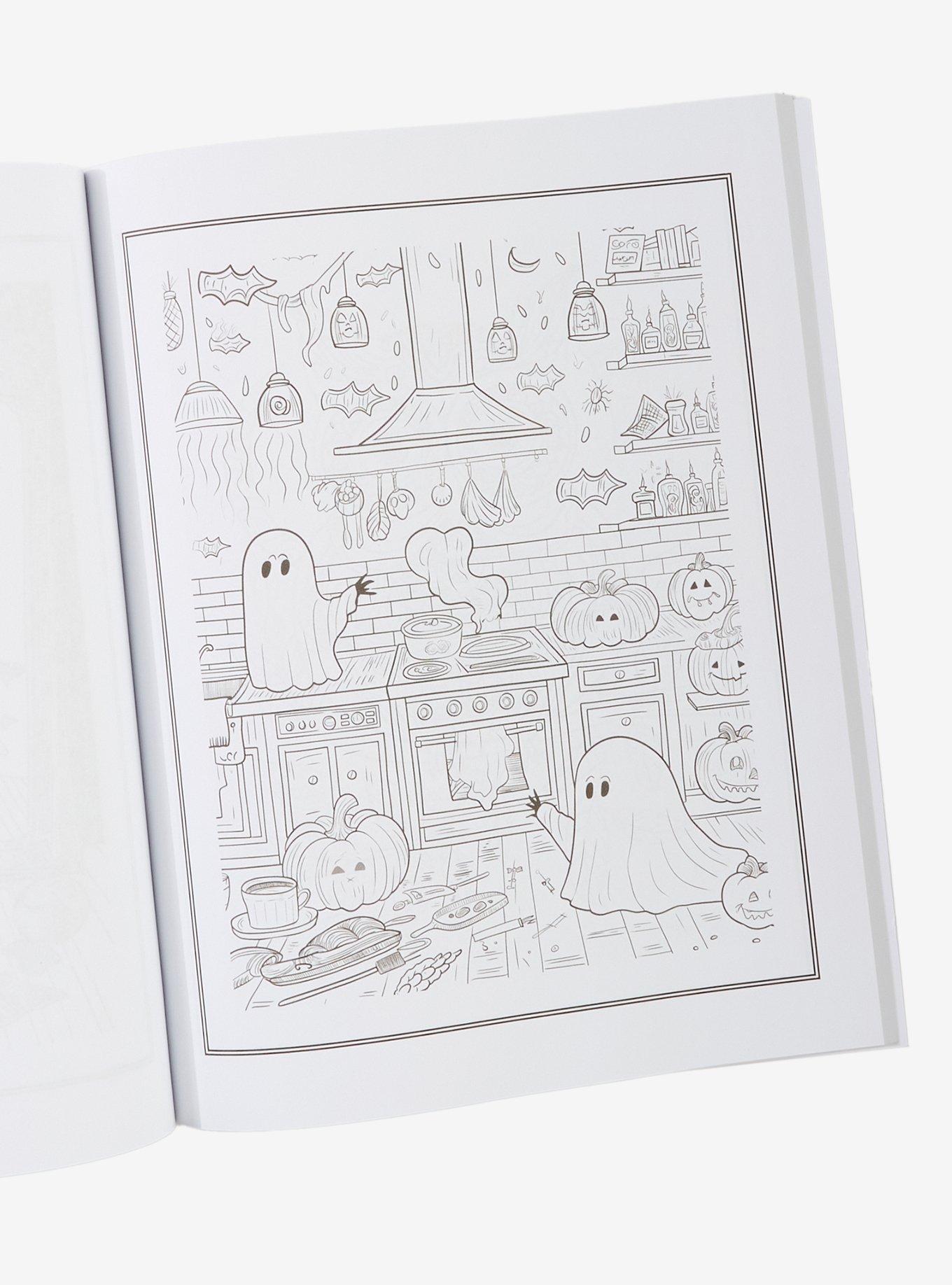 Cozy Spooky Halloween Coloring Book, , hi-res