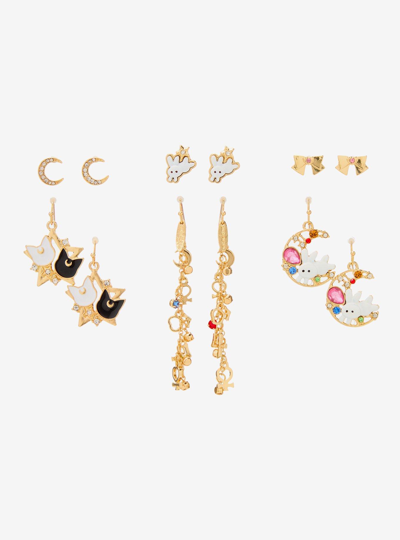 Sailor Moon Luna, Artemis, & Bunny Icons Earring Set - BoxLunch Exclusive, , hi-res
