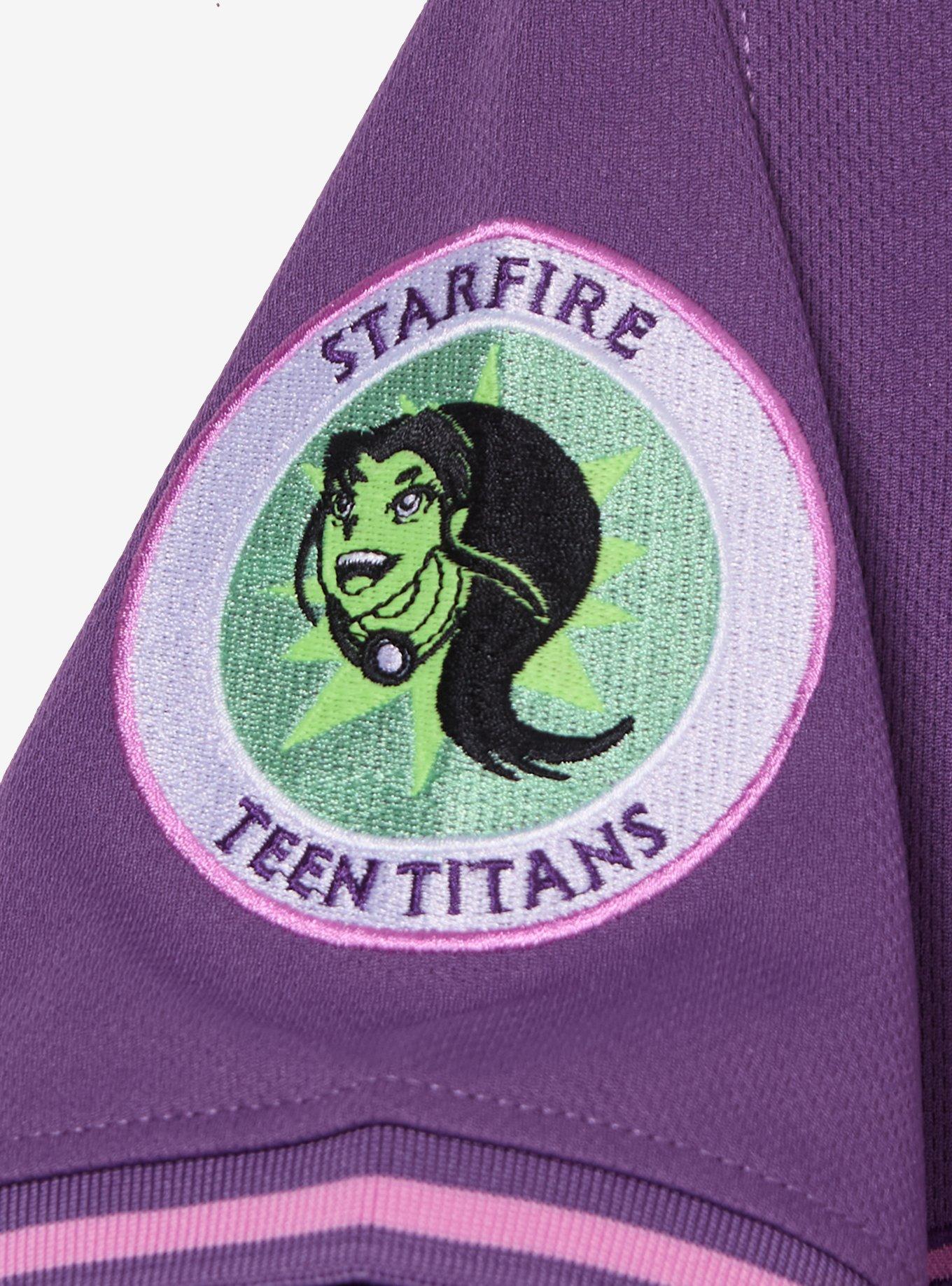 Teen Titans Starfire Women's Cropped Baseball Jersey &mdash; BoxLunch Exclusive, GREEN, alternate - view 5