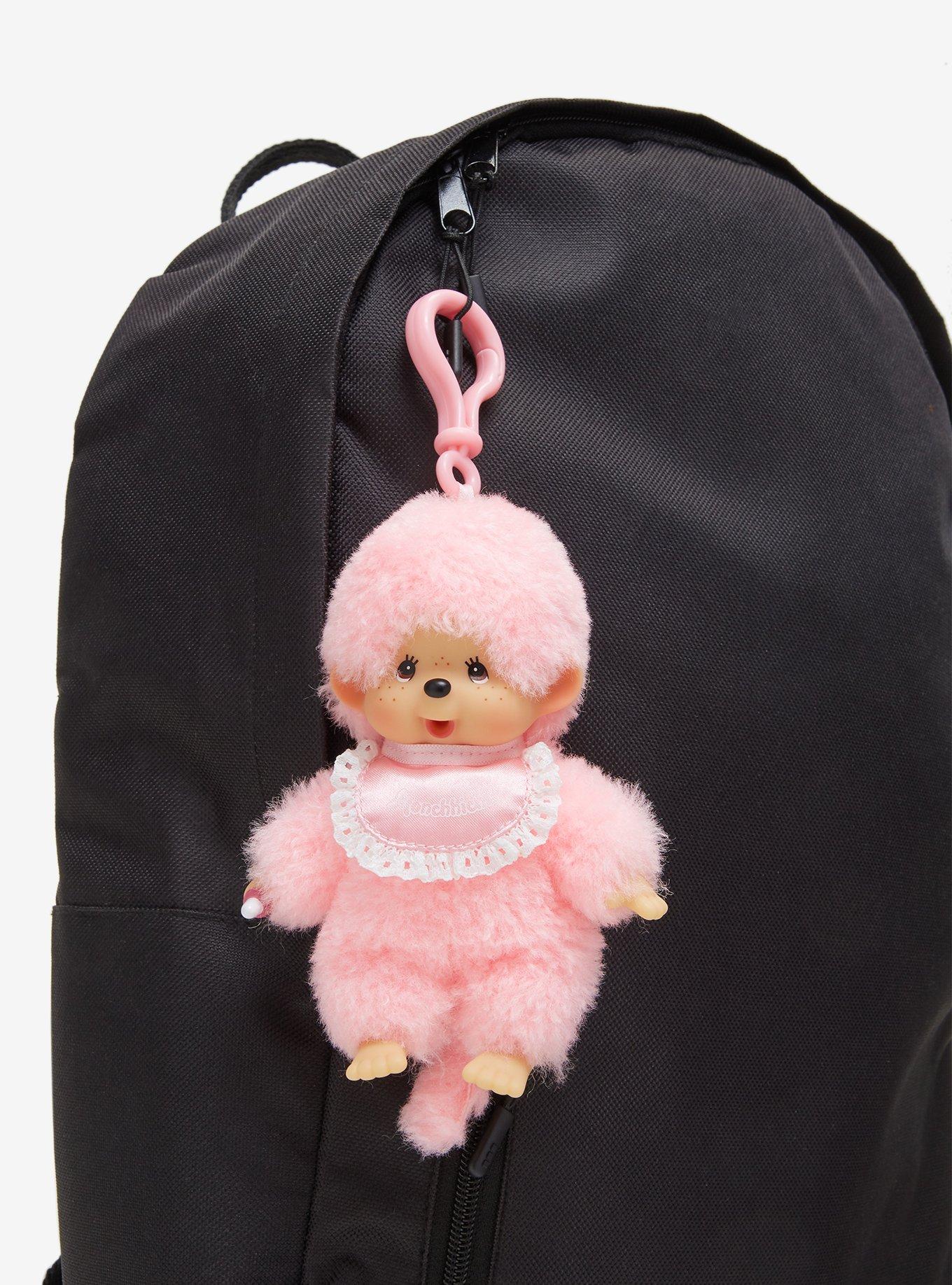 Monchhichi Pink Plush Bag Clip, , alternate - view 3