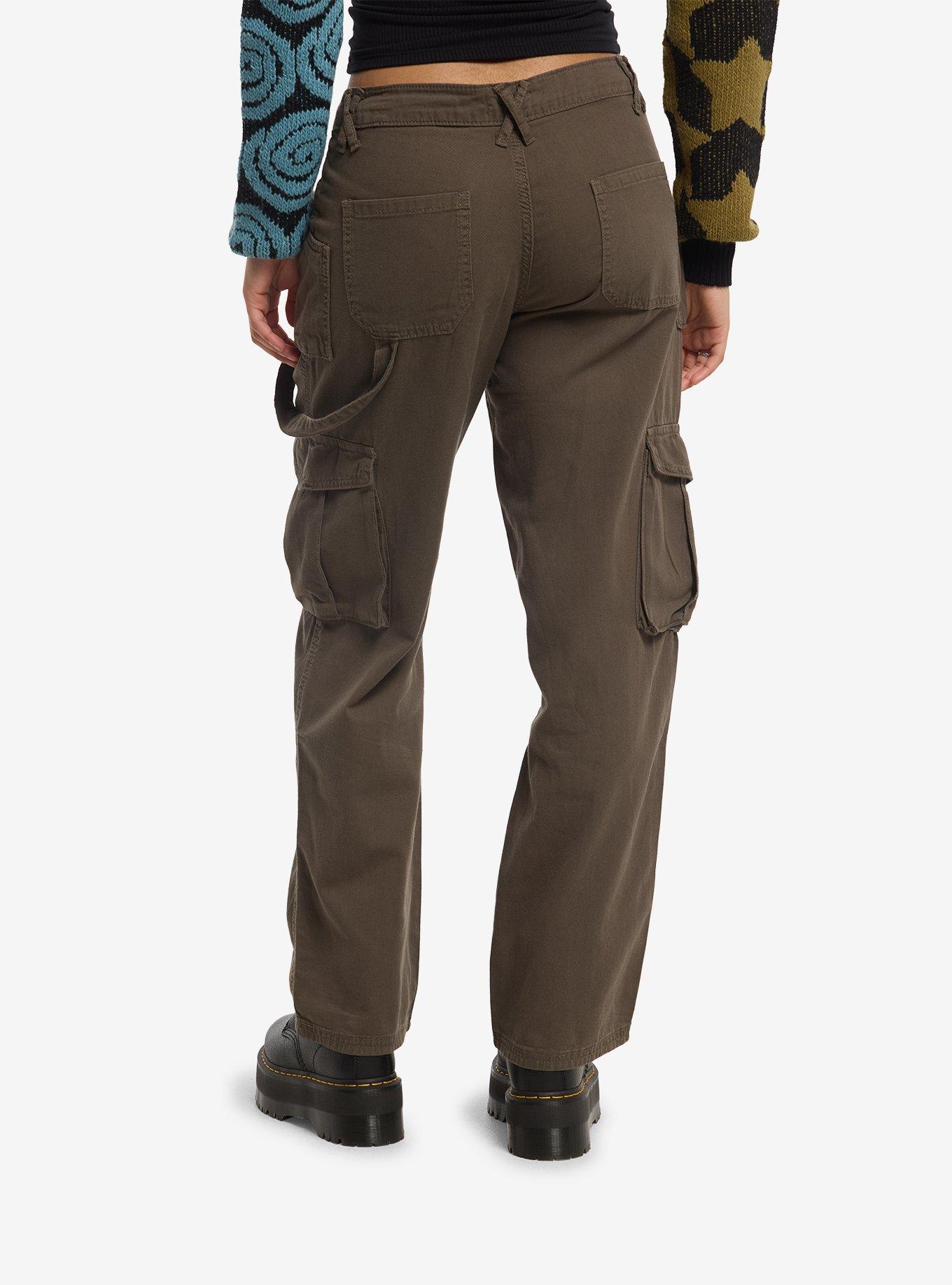 Thorn & Fable Green Zipper Strap Carpenter Cargo Pants, , hi-res