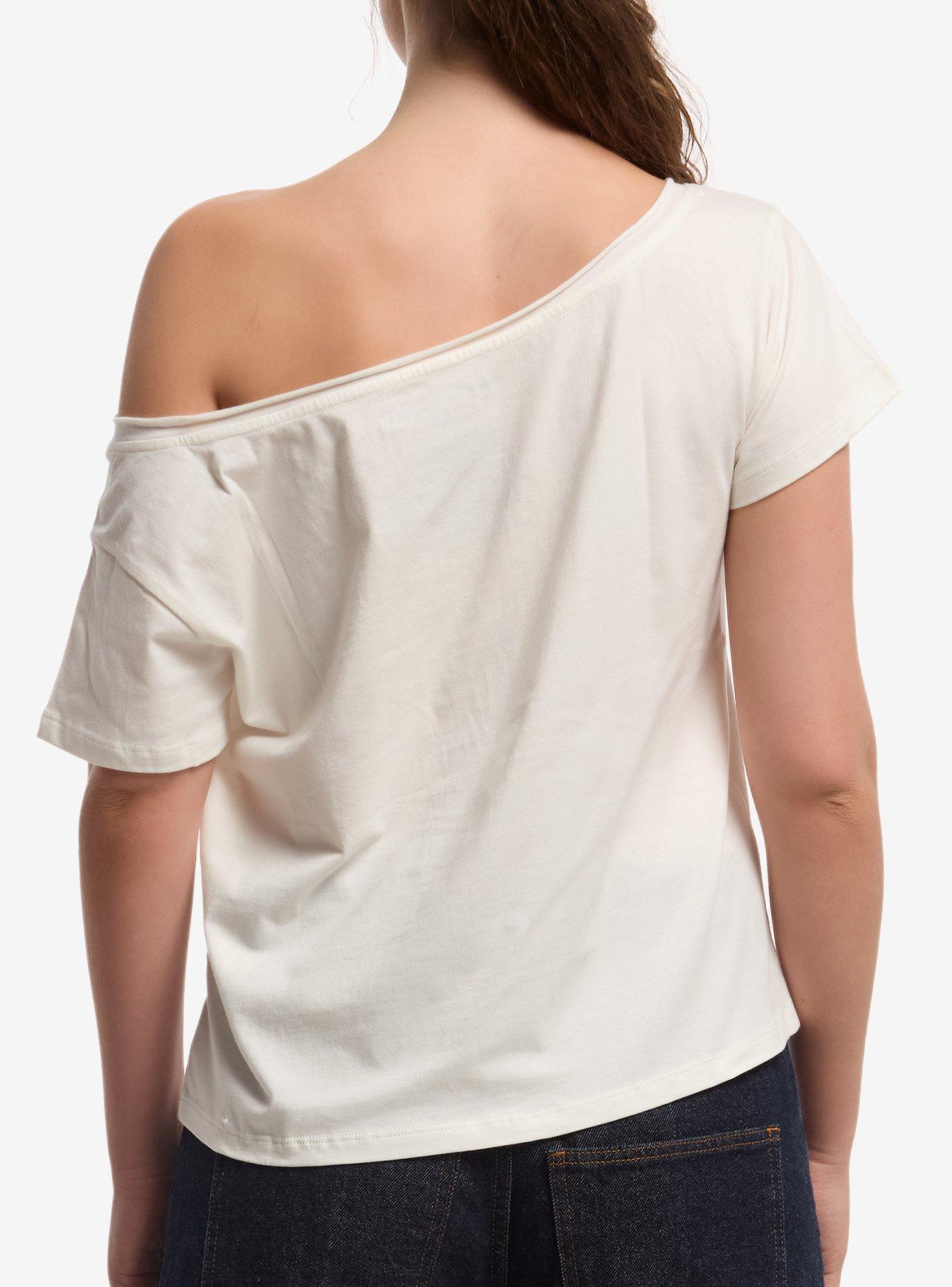 Billie Eilish Star Portrait Off-Shoulder T-Shirt, CREAM, alternate