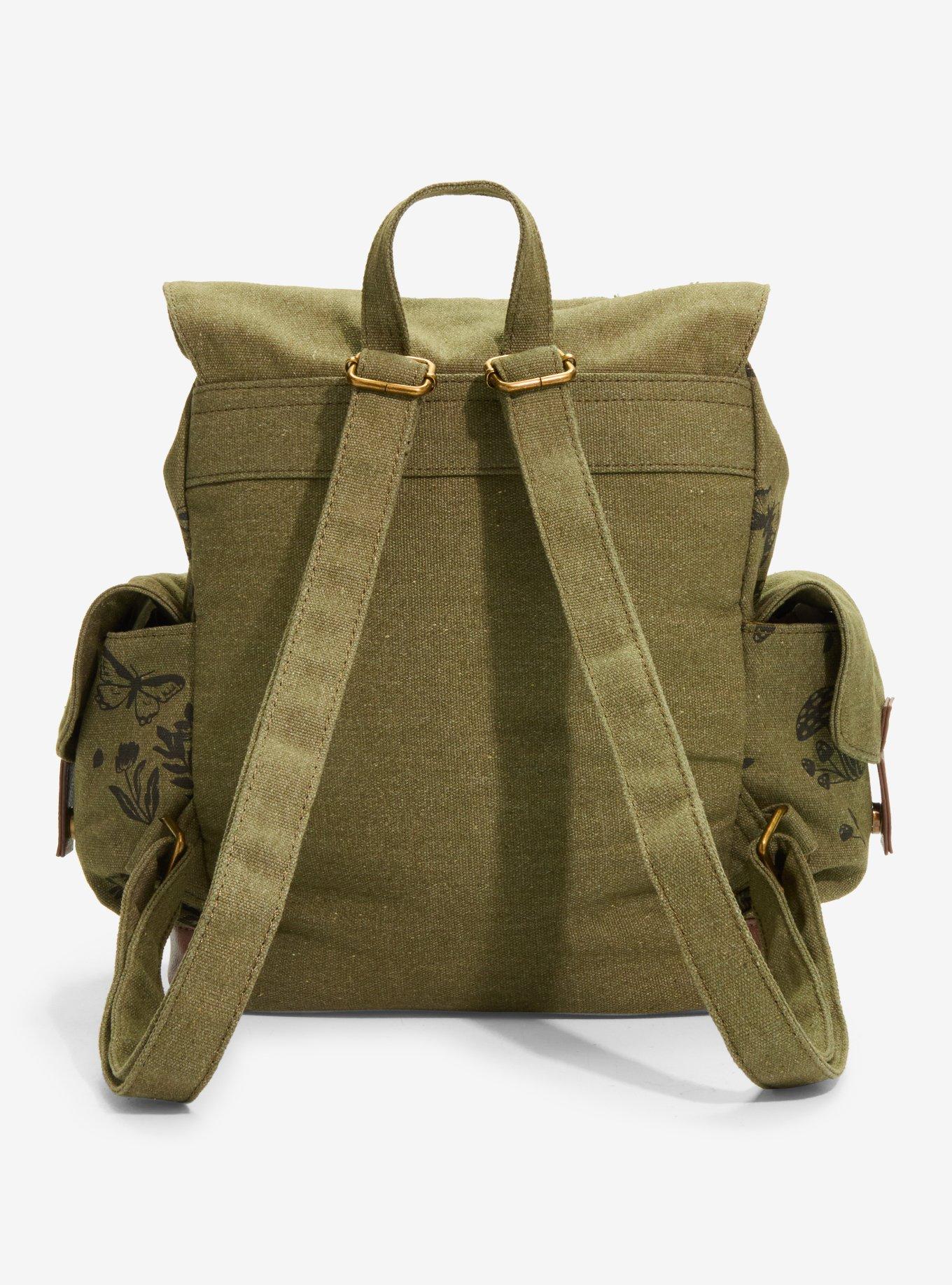 Grunge Green Butterfly Slouch Mini Backpack, , alternate