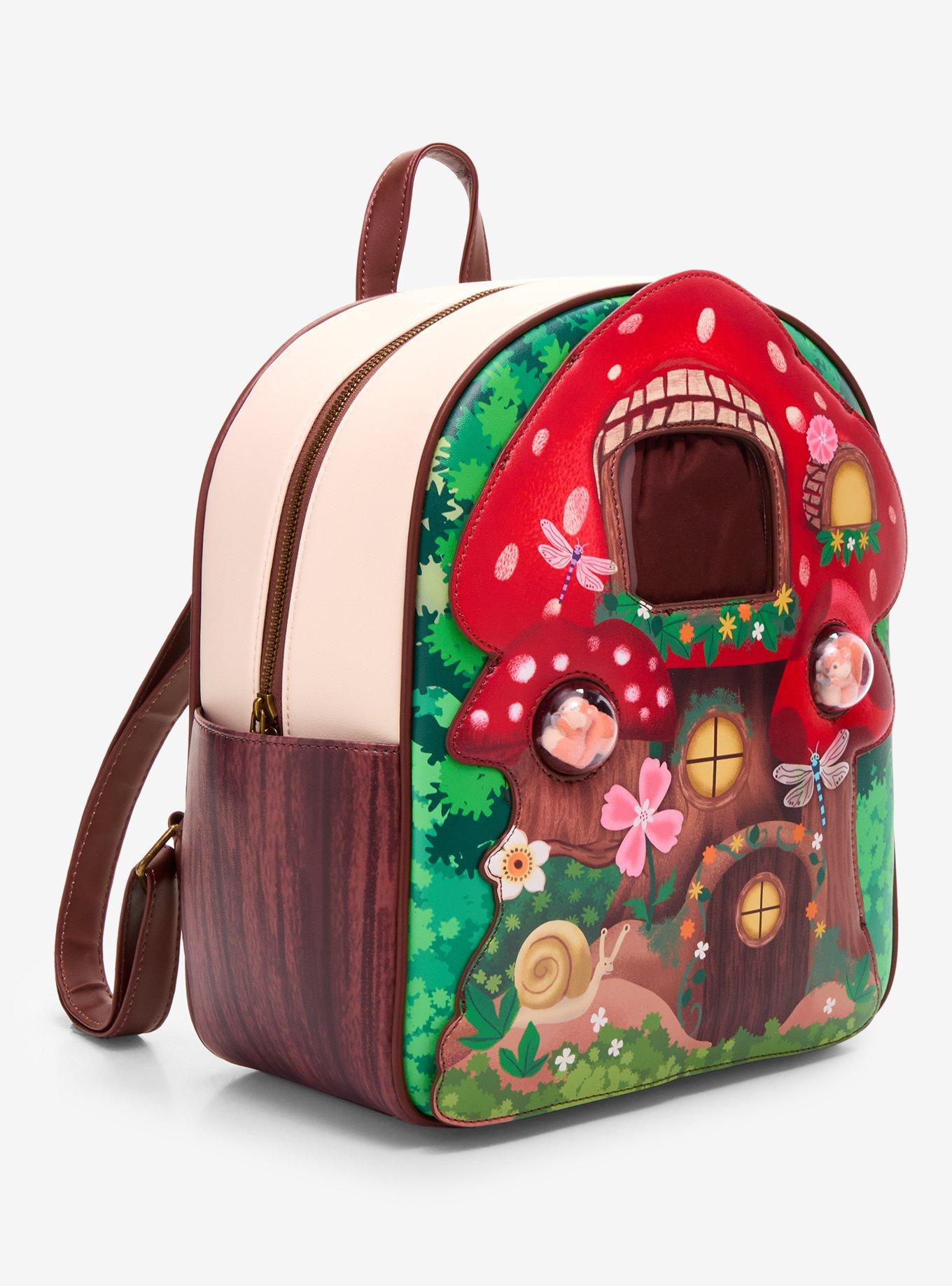 Mushroom House Clear Pockets Mini Backpack, , hi-res