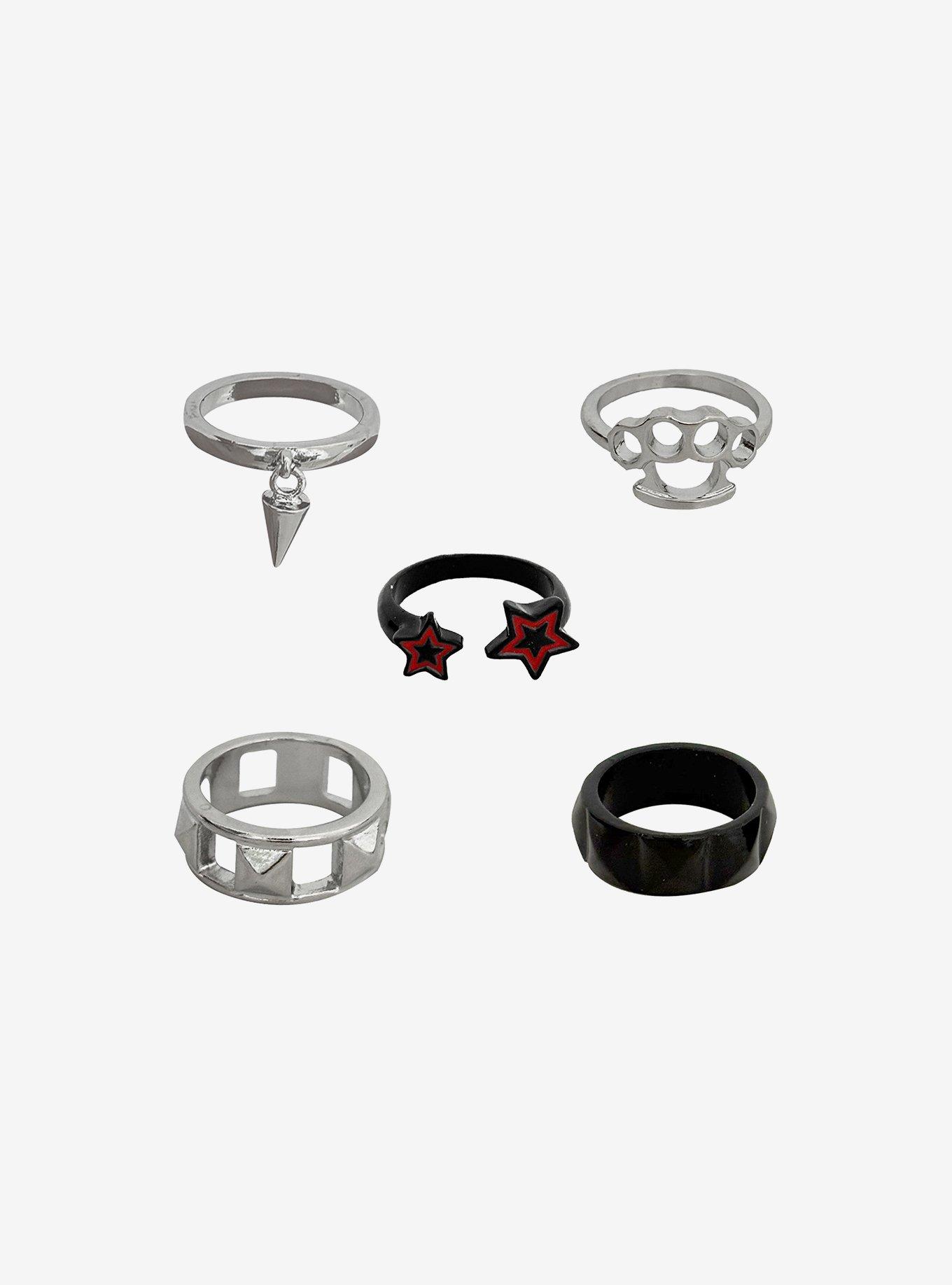 Brass Knuckles Spike Ring Set, , hi-res