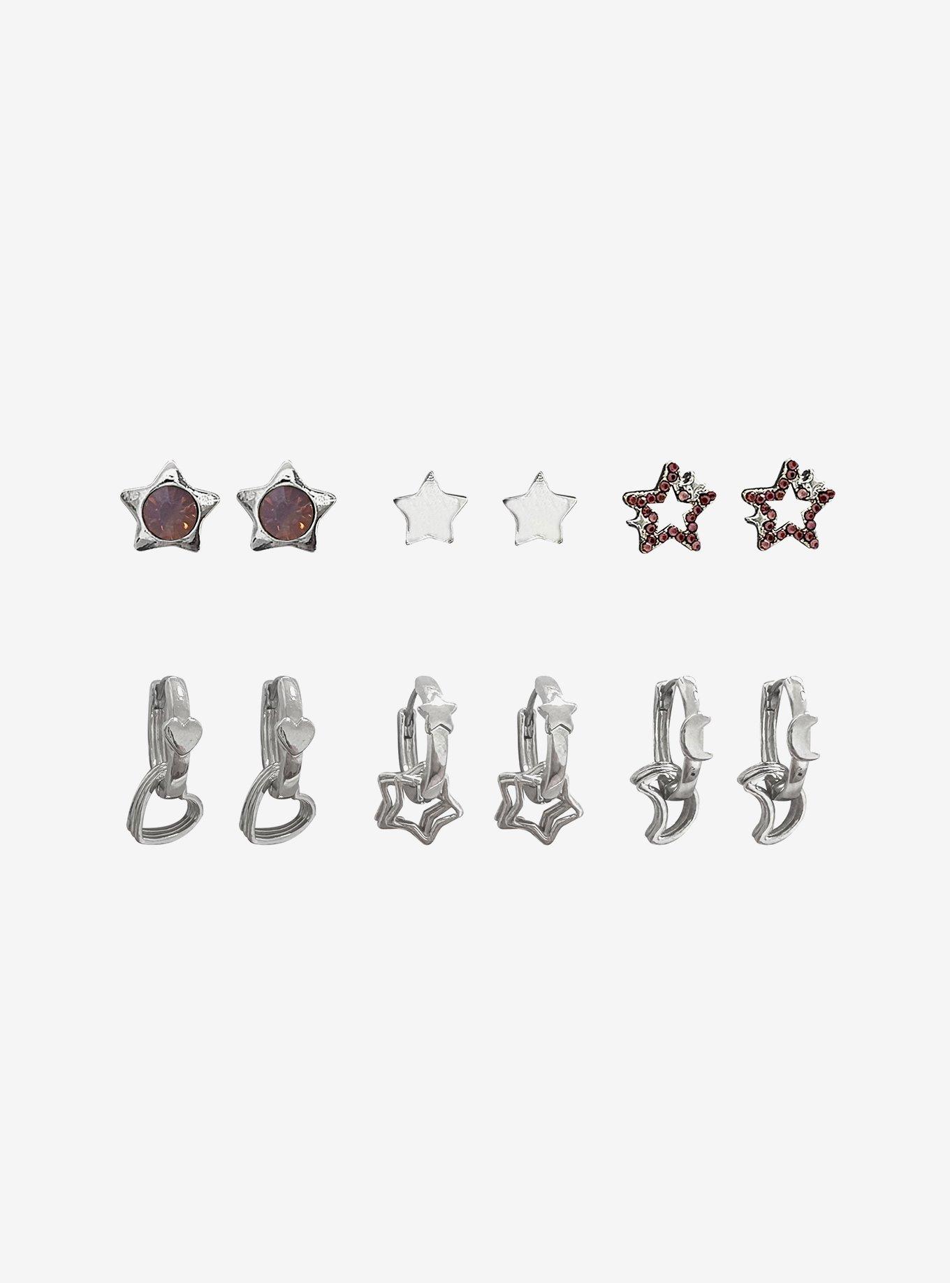 Sweet Society Bling Heart Star Earring Set, , hi-res