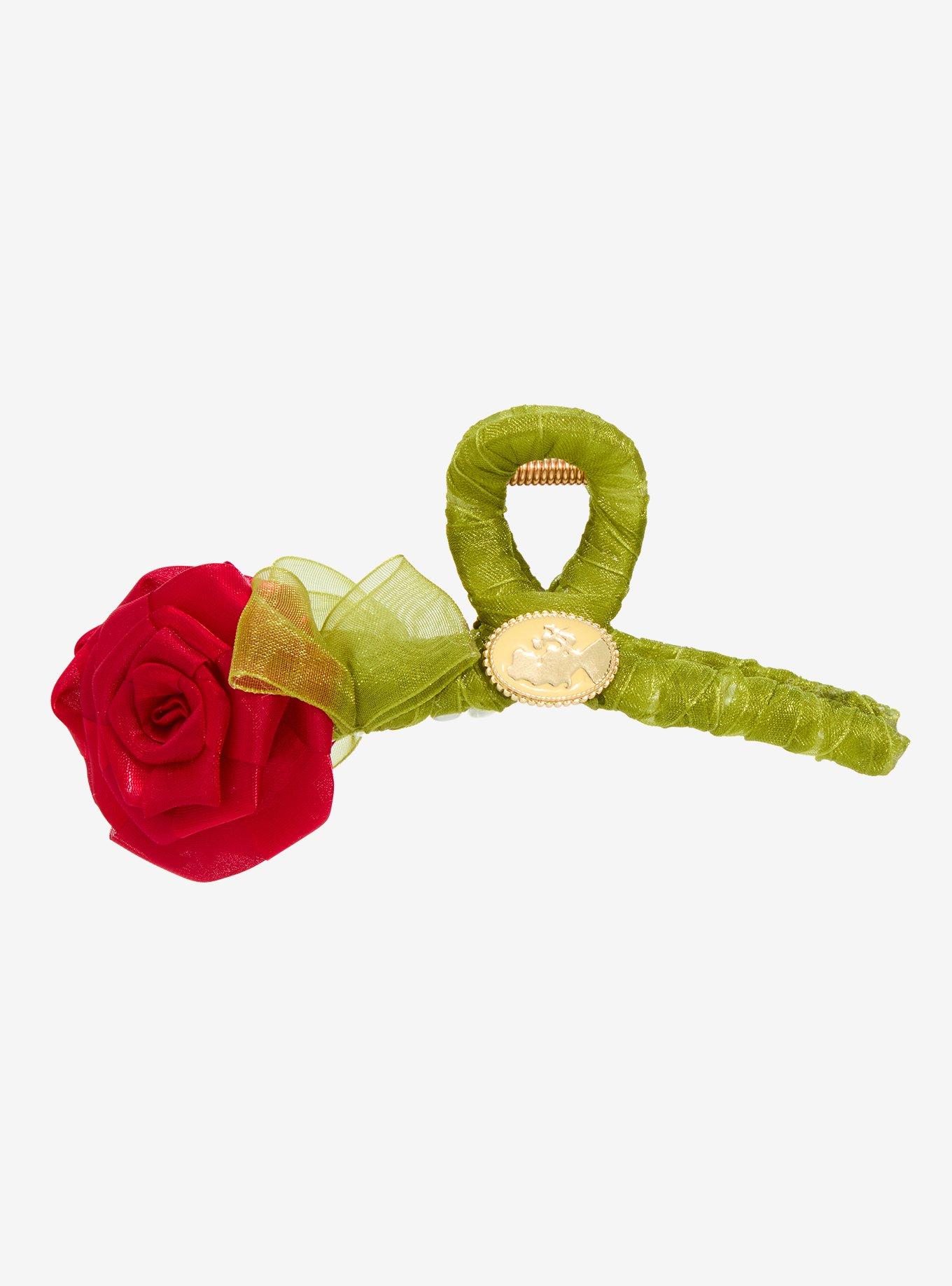 Disney Beauty and The Beast Ribbon Rose Claw Clip - BoxLunch Exclusive, , hi-res