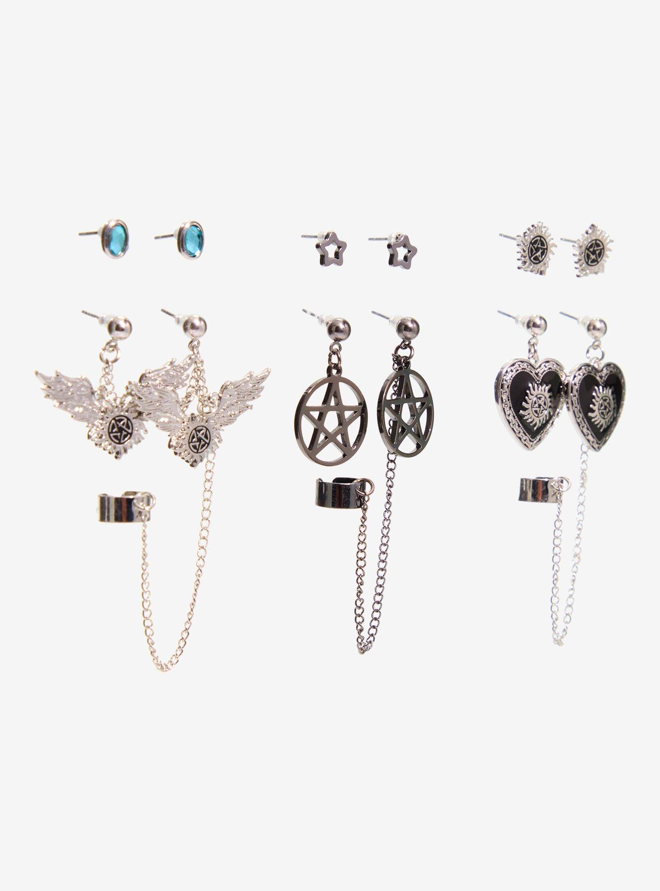 Supernatural Icons Cuff Earring Set, , alternate