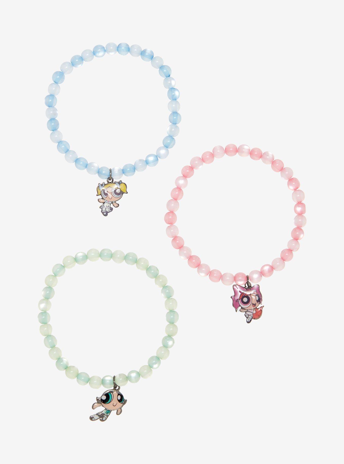 The Powerpuff Girls Coquette Bead Bracelet Set, , hi-res